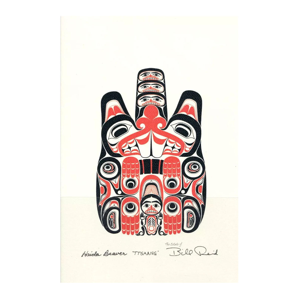 Art Card Bill Reid Haida Beaver Red/Black -  - Art Card - House of Himwitsa Art Gallery