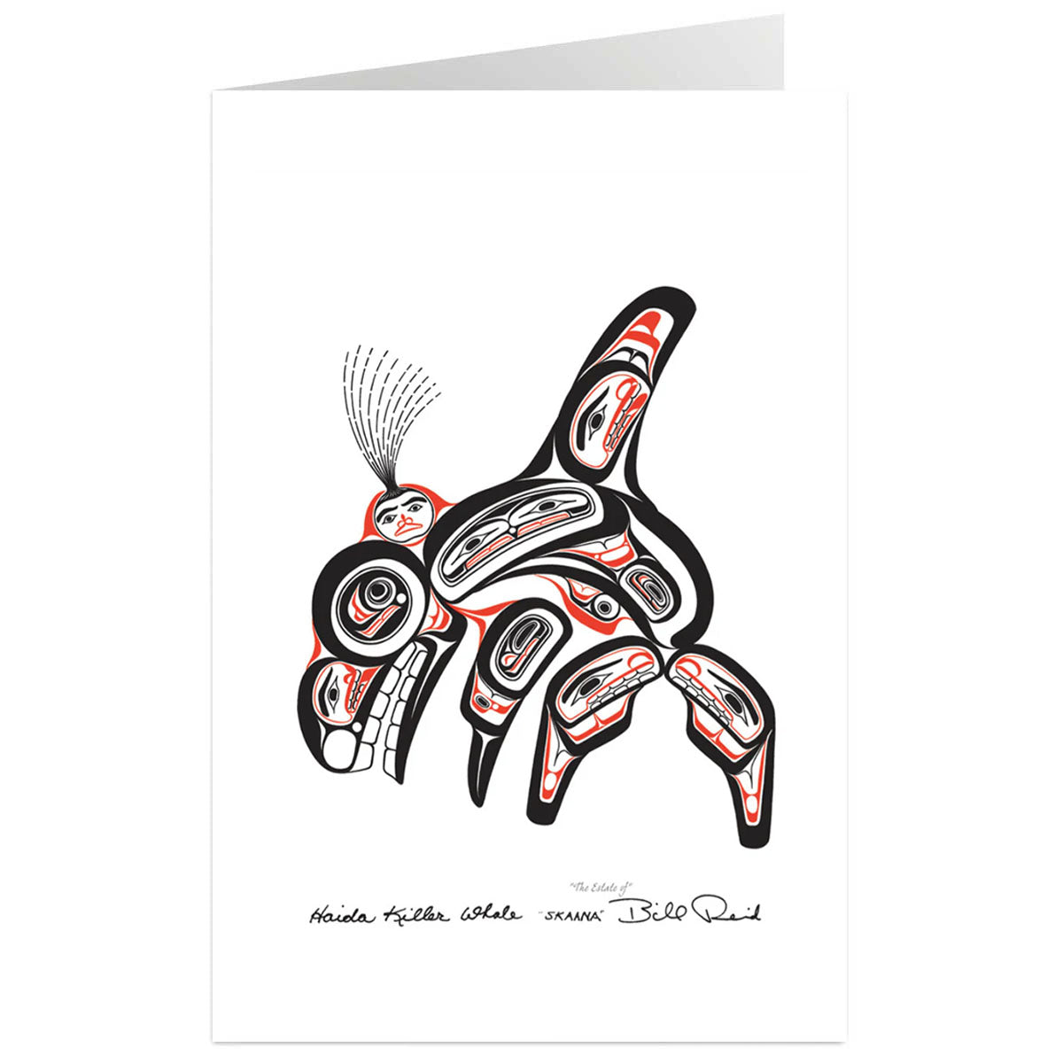 Art Card Bill Reid Haida Killer Whale Red/Black -  - Art Card - House of Himwitsa Art Gallery