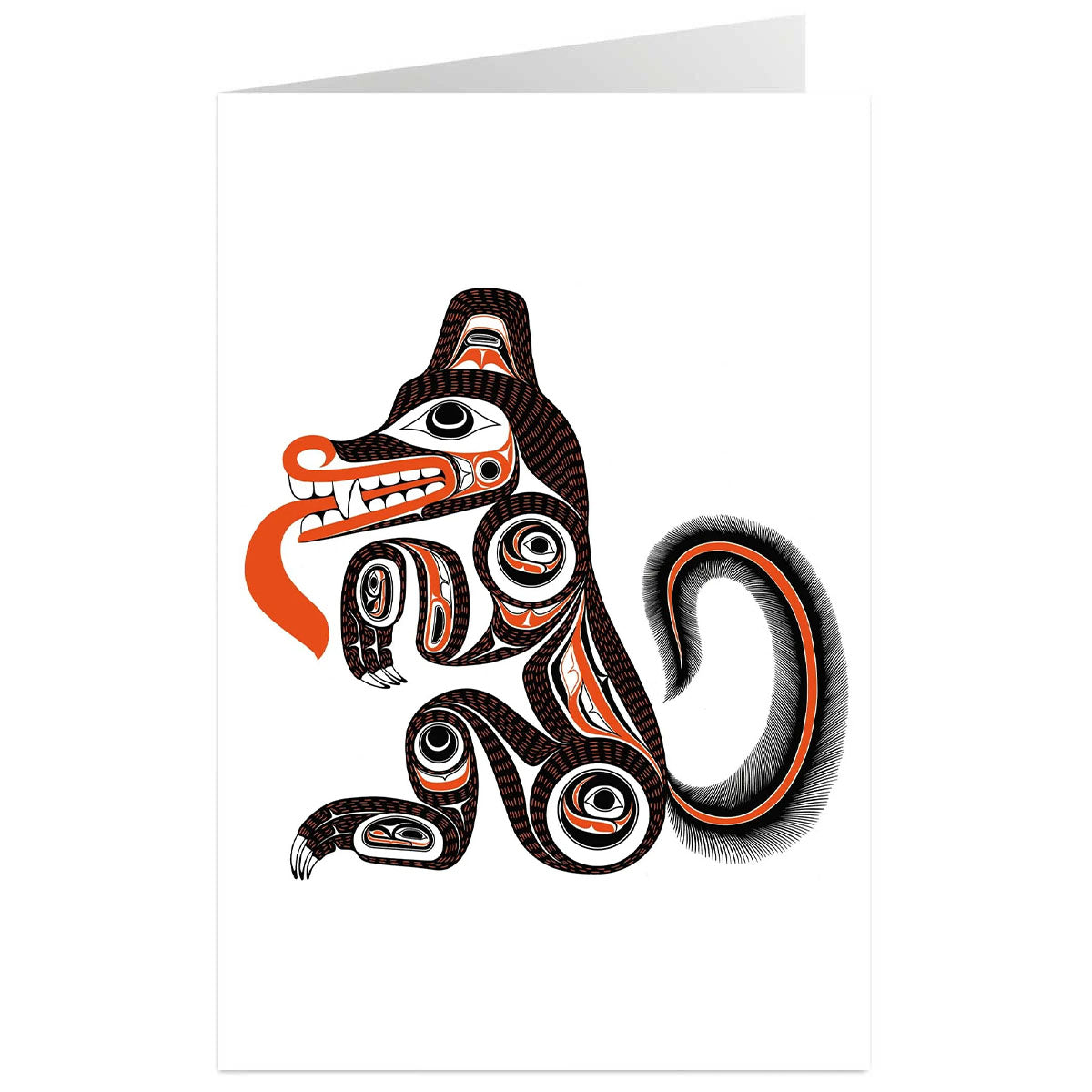 Art Card Bill Reid Haida Wolf Red/Black -  - Art Card - House of Himwitsa Art Gallery