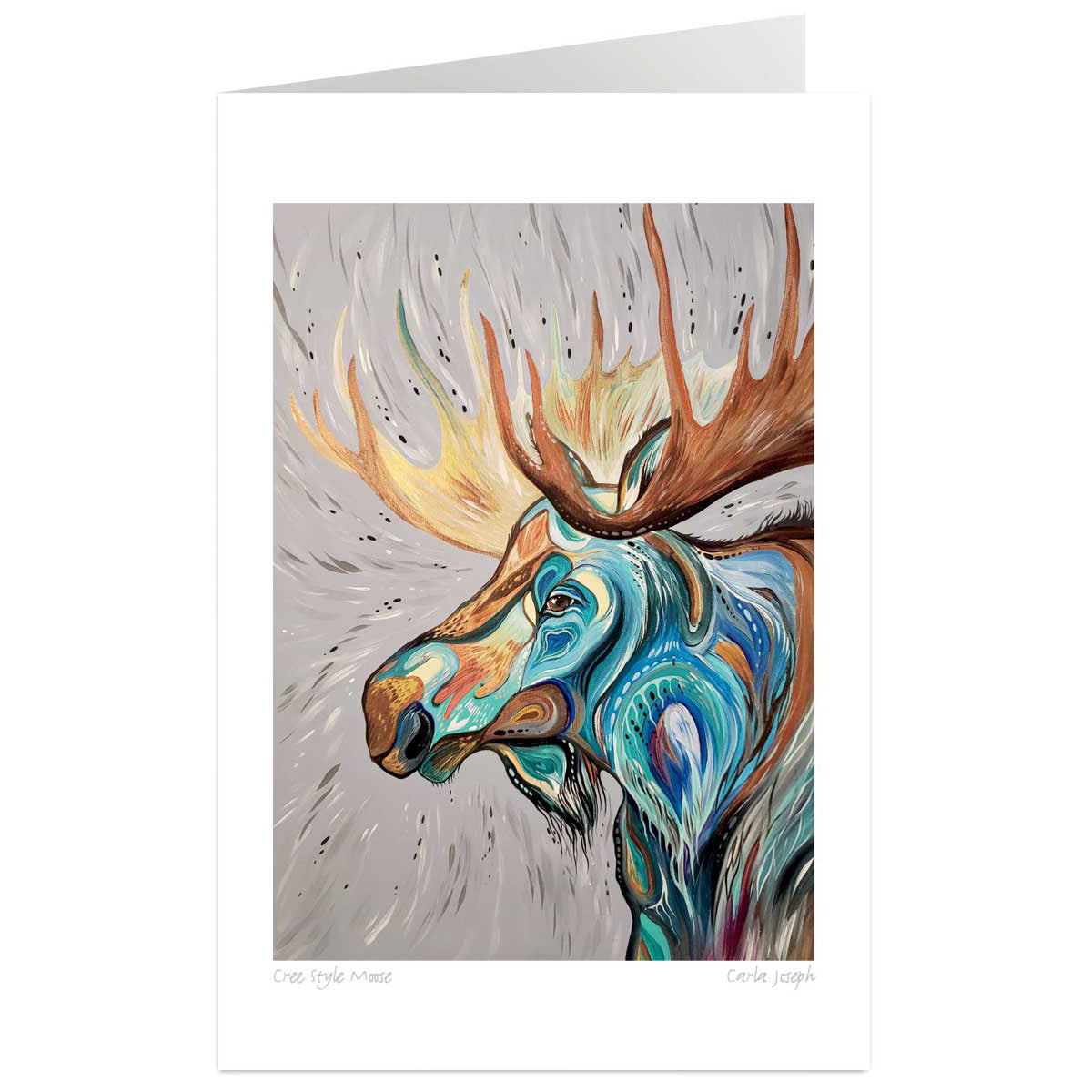 Art Card Carla Joseph Cree Style Moose -  - Art Card - House of Himwitsa Art Gallery