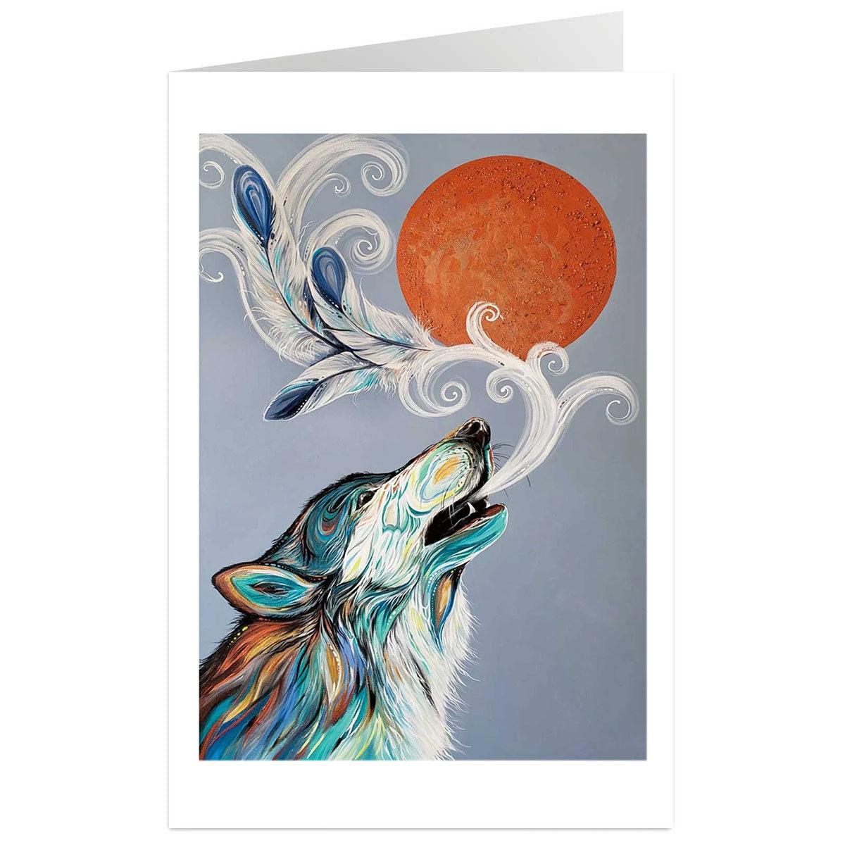 Art Card Carla Joseph Cree Wolf Call -  - Art Card - House of Himwitsa Art Gallery