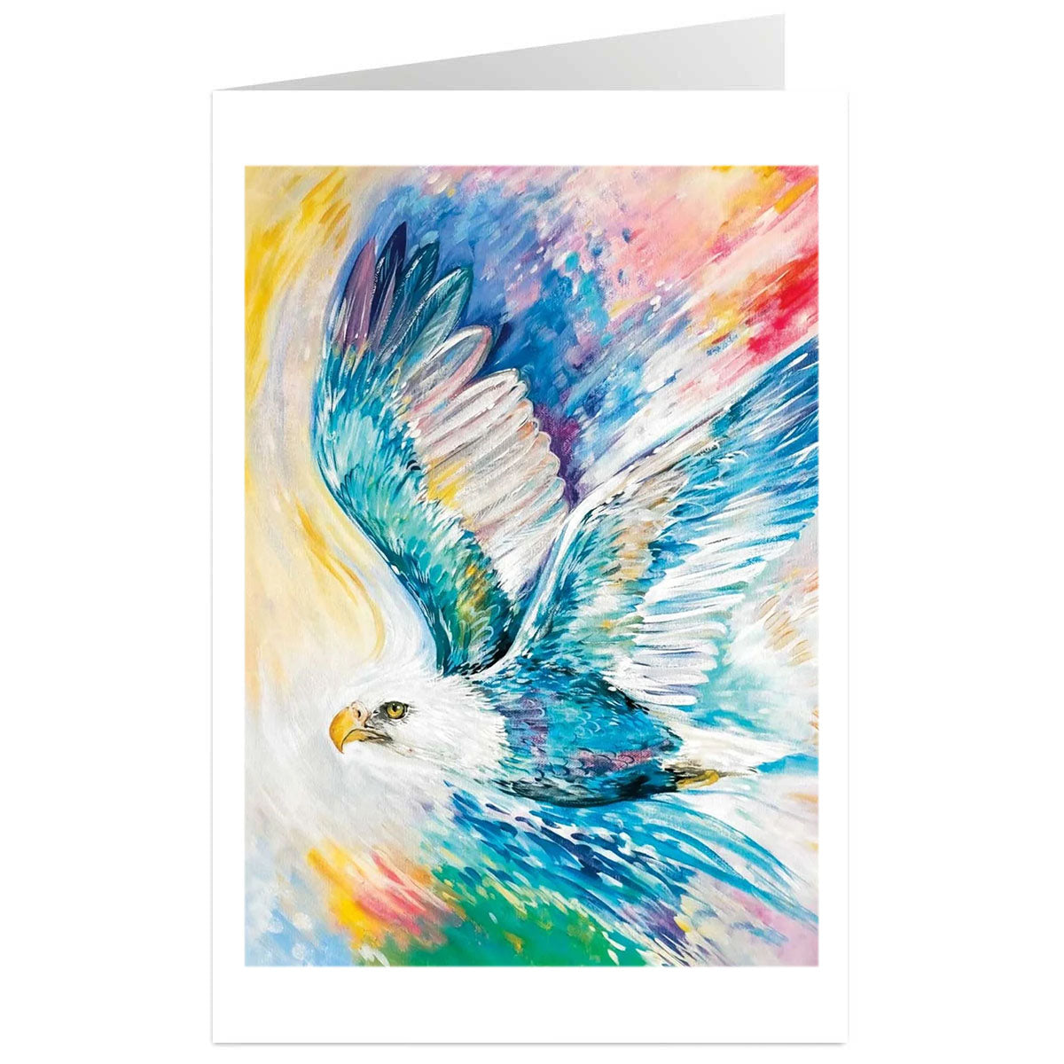 Art Card Carla Joseph Eagle Many Colors -  - Art Card - House of Himwitsa Art Gallery