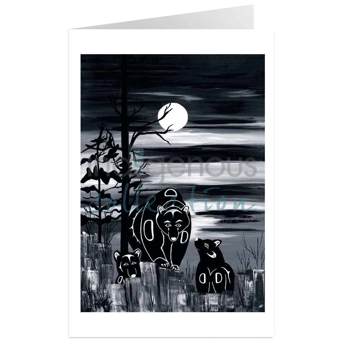 Art Card Diane Levesque Bear And Cubs -  - Art Card - House of Himwitsa Art Gallery