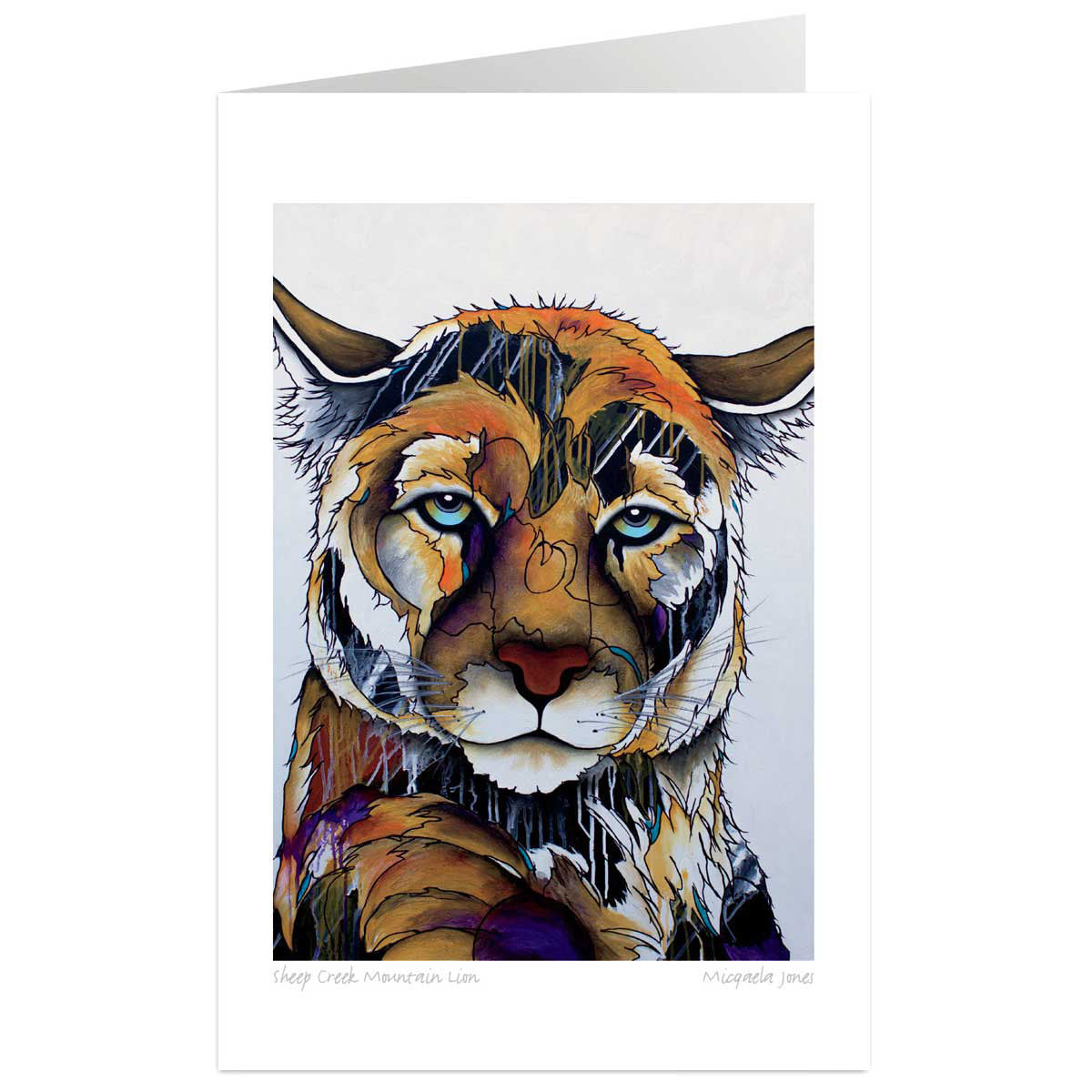 Art Card Micqaela Jones Sheep Creek Mountain lion -  - Art Card - House of Himwitsa Art Gallery