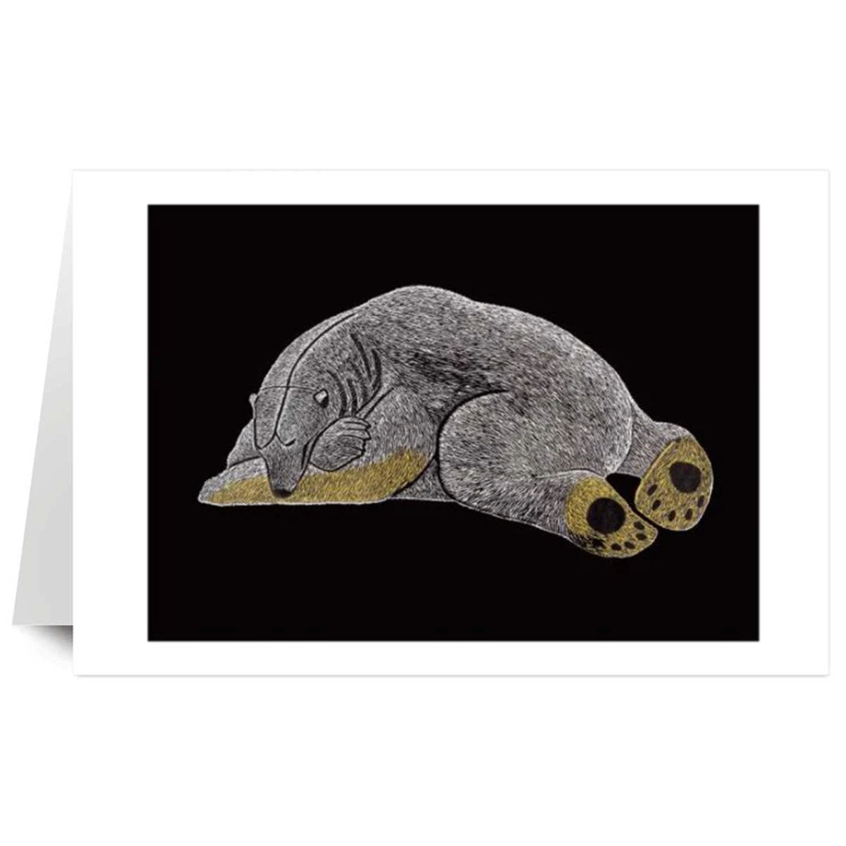 Art Card Tim Pitsiulak Sated Bear -  - Art Card - House of Himwitsa Art Gallery