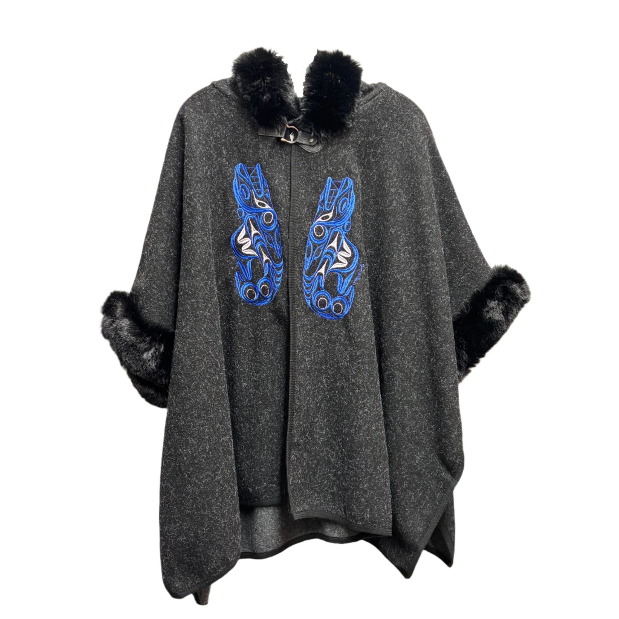 Hooded Cape Shawl Orca -  - Capes - House of Himwitsa Art Gallery