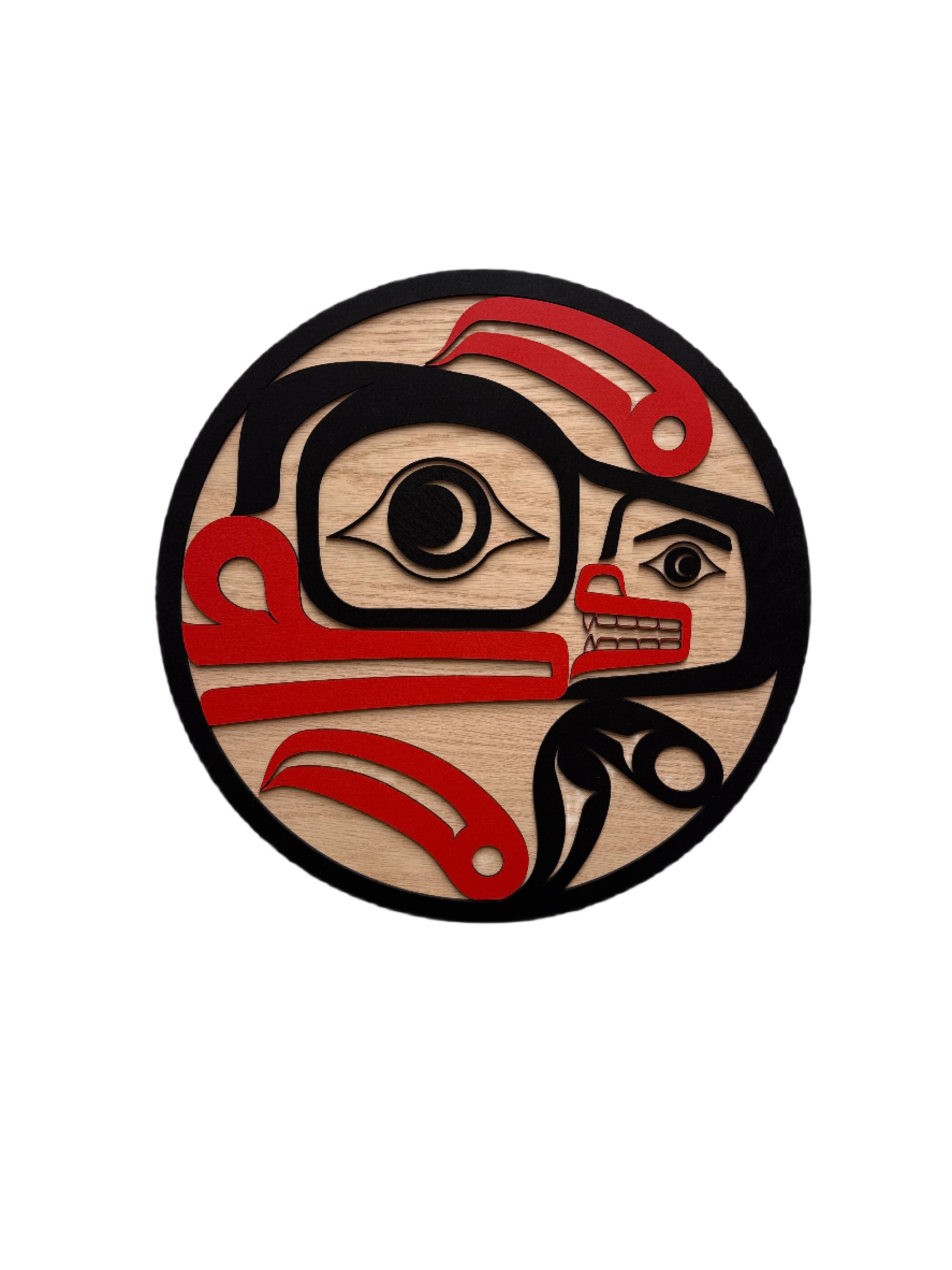 Raven Wolden 15" Circle Panel Frog -  - Panel - House of Himwitsa Art Gallery