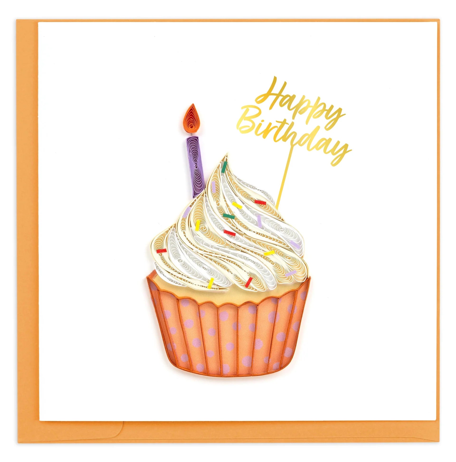 Quilling Art Card Birthday Polka Dot Cupcake
