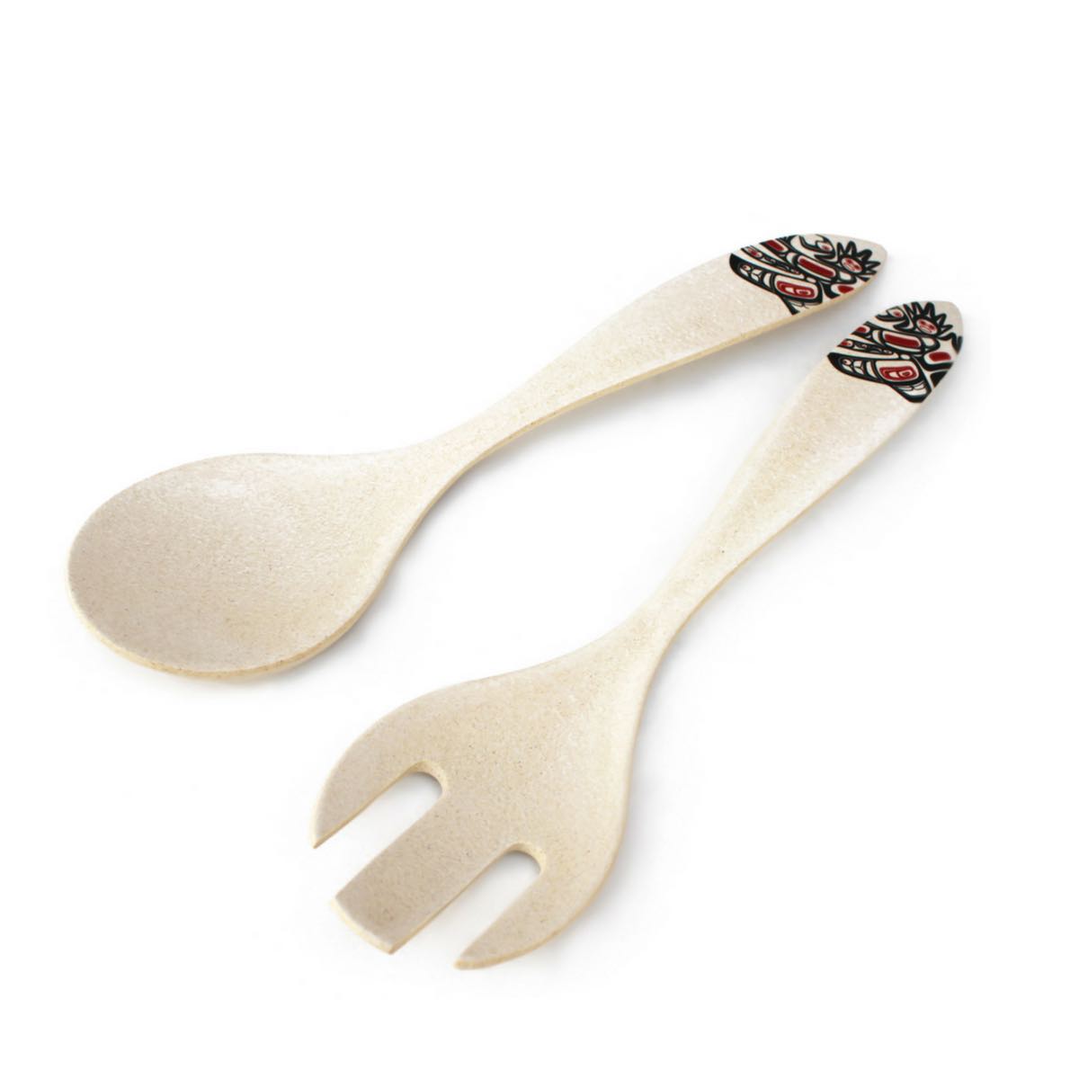 BAMBOO SALAD SERVERS - Running Raven - BFSGR - House of Himwitsa Native Art Gallery and Gifts