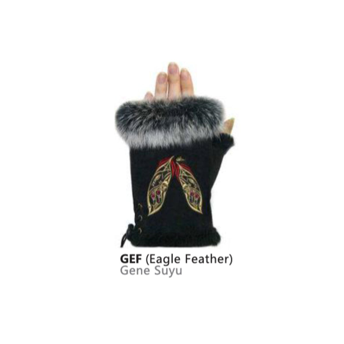 Texting Glove Two Feathers BLK