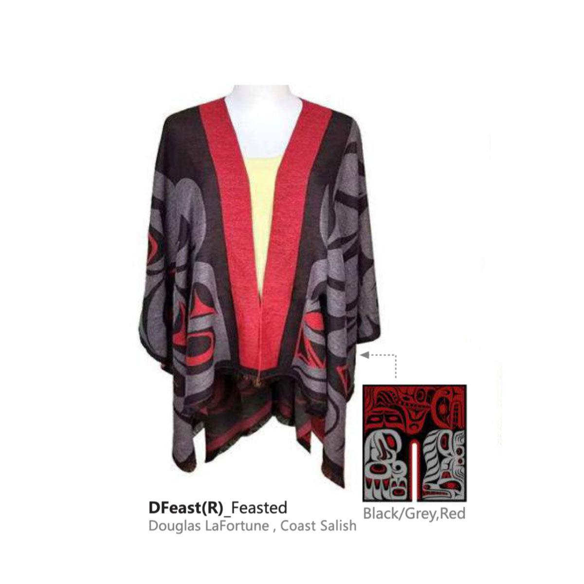 Wrap Shawl Feasted Doug LaFortune Design -  - SHAWL - House of Himwitsa Art Gallery