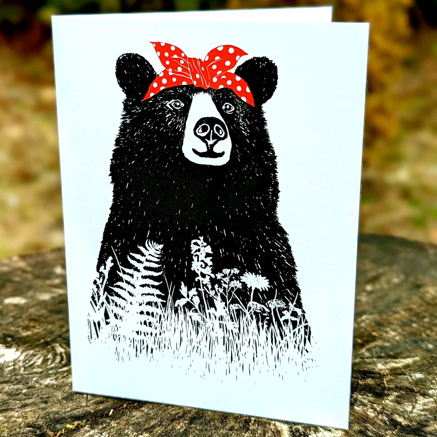 Westcoastees Bandana Bear Art Card - Westcoastees Bandana Bear Art Card -  - House of Himwitsa Native Art Gallery and Gifts