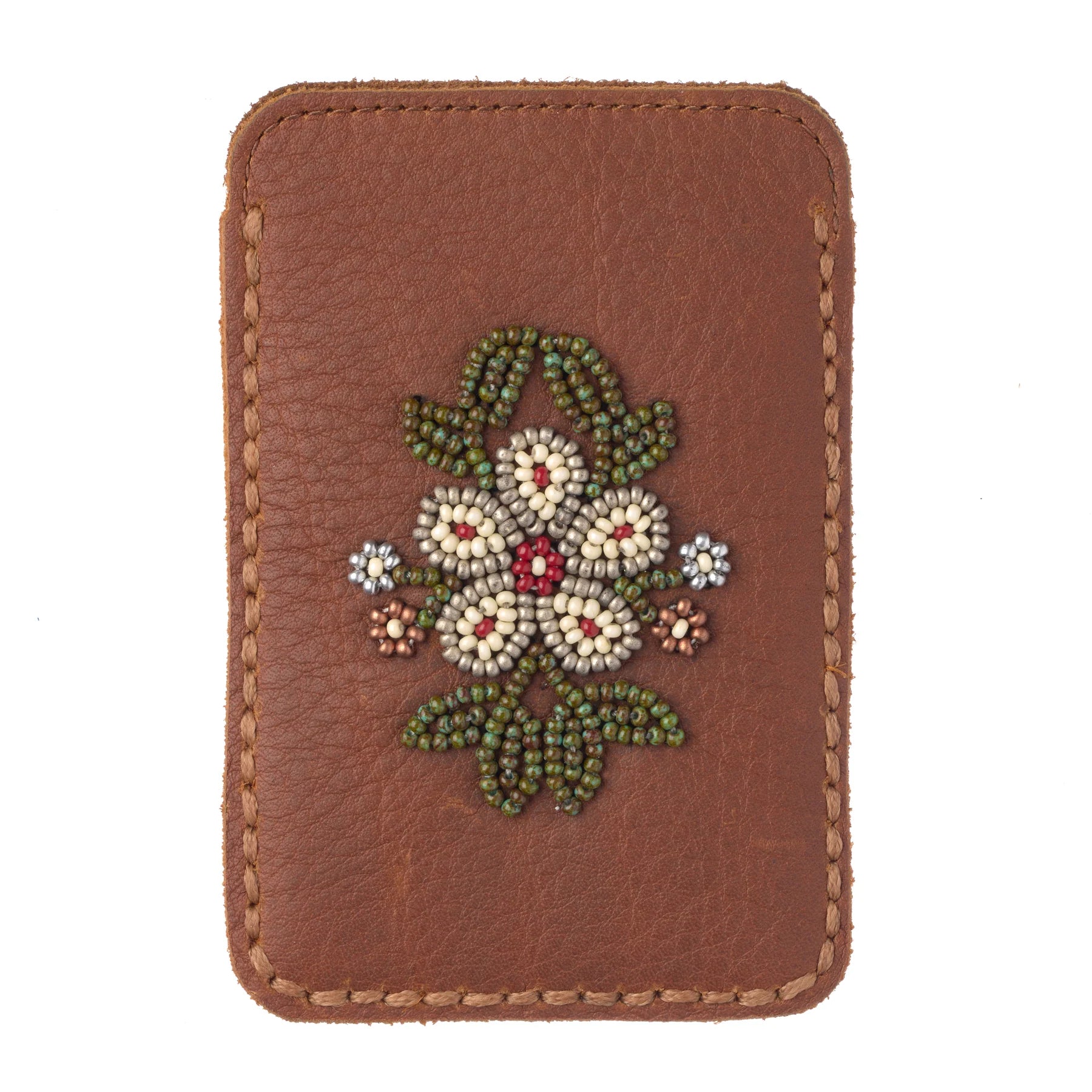 Floret Beaded Card Holder Tobacco -  - Card Holder - House of Himwitsa Art Gallery