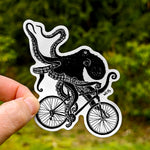 Westcoastees Biking Octopus Sticker - Westcoastees Biking Octopus Sticker -  - House of Himwitsa Native Art Gallery and Gifts