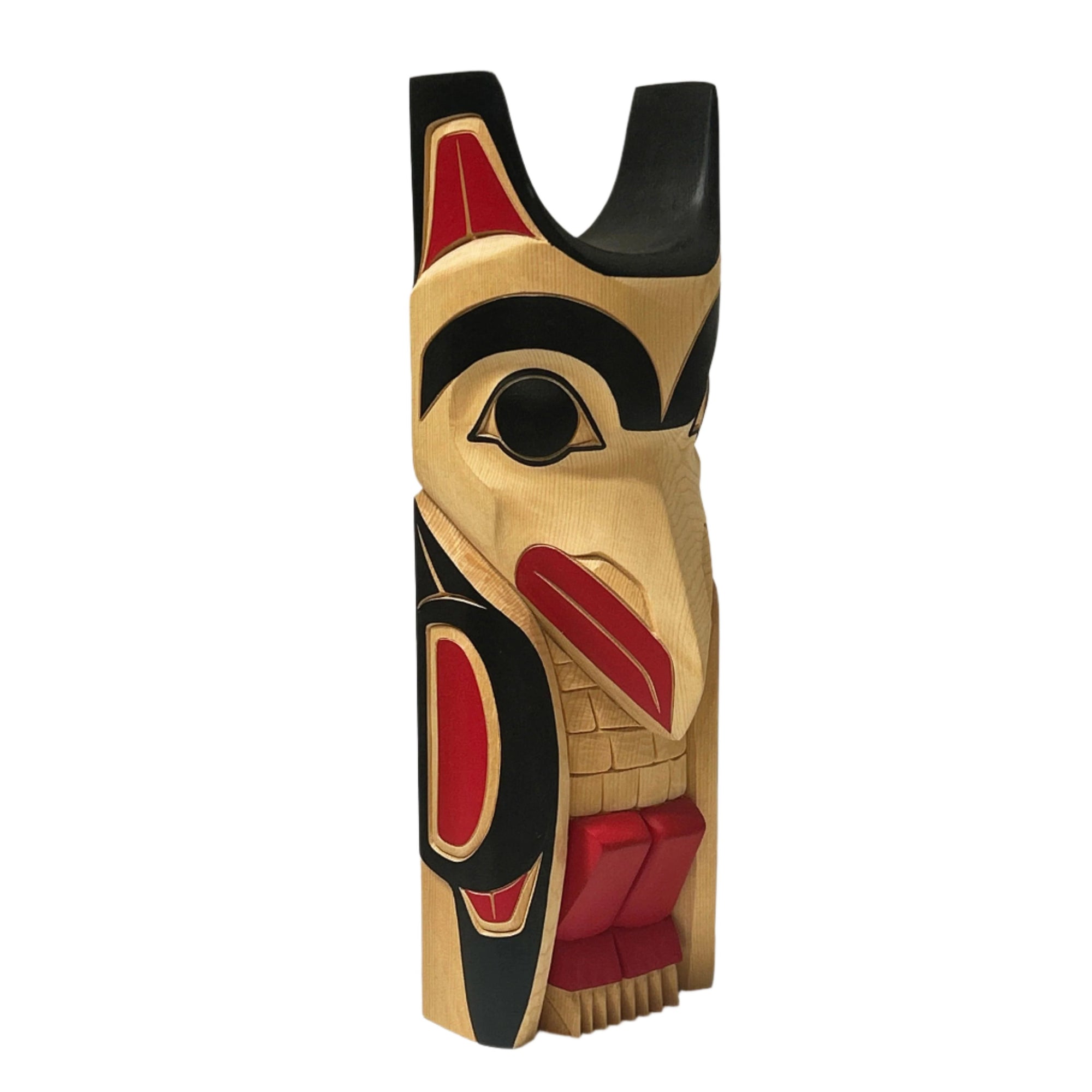 Cecilia Adams 12" Totem Raven -  - Totems - House of Himwitsa Art Gallery