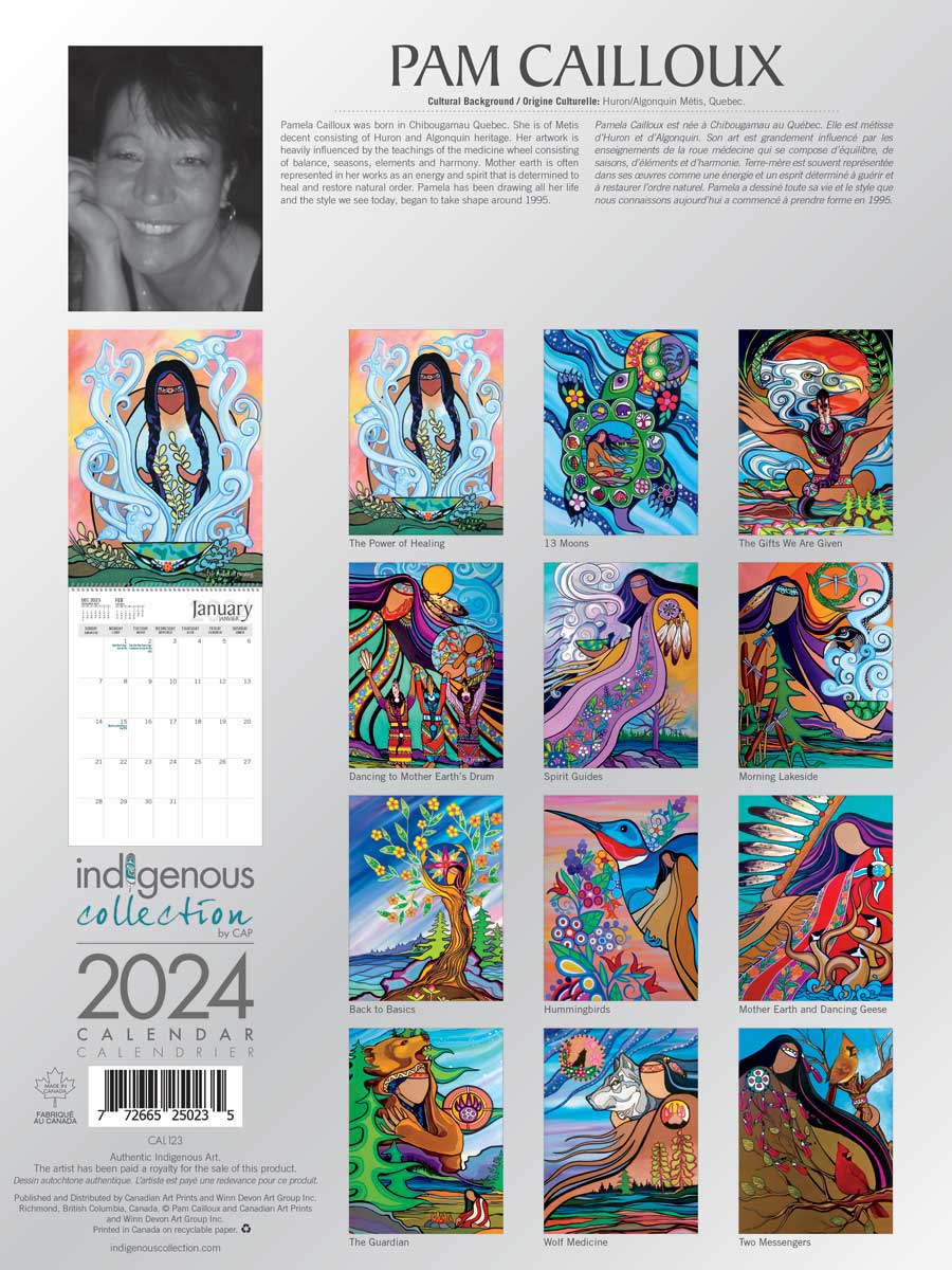 Calendar Pam Cailloux 2024 - Calendar Pam Cailloux 2024 -  - House of Himwitsa Native Art Gallery and Gifts