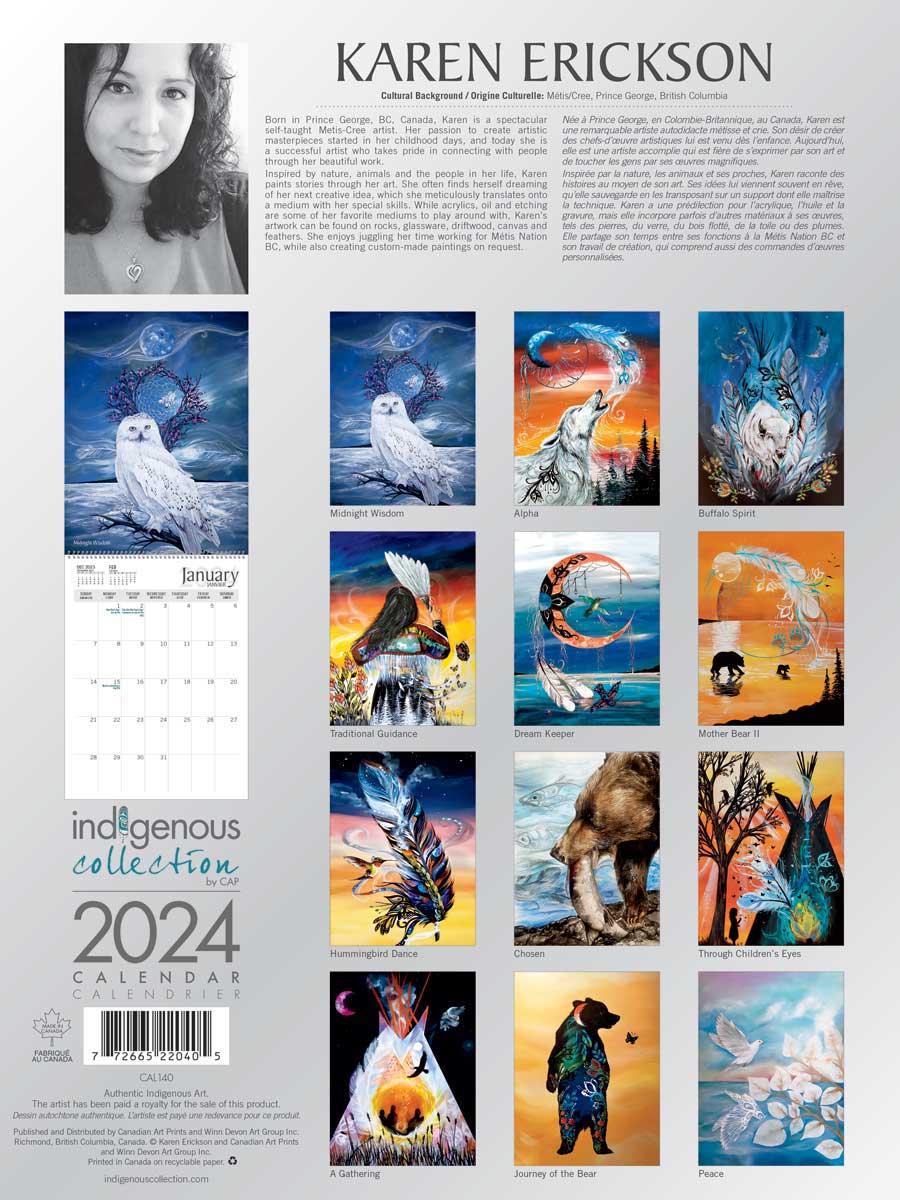 Calendar Karen Erickson 2024 - Calendar Karen Erickson 2024 -  - House of Himwitsa Native Art Gallery and Gifts