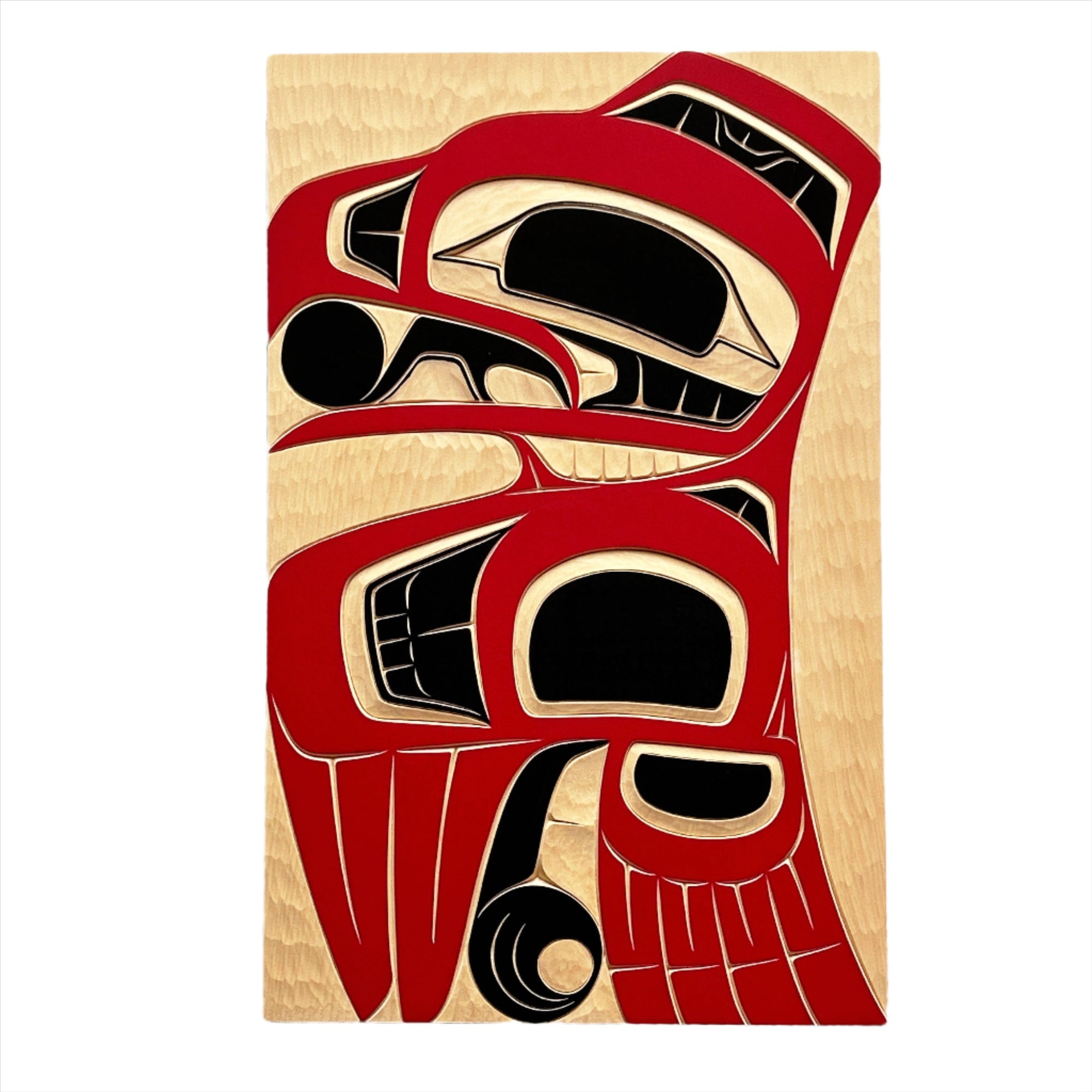 Cecilia Adams 11" x 18.5" Panel Yellow Cedar Mountain Grouse - Cecilia Adams - Panel - House of Himwitsa Art Gallery