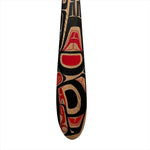 CECILIA ADAMS RAVEN RED CEDAR PADDLE 3 FEET - Cecilia Adams - PADDLES - House of Himwitsa Art Gallery