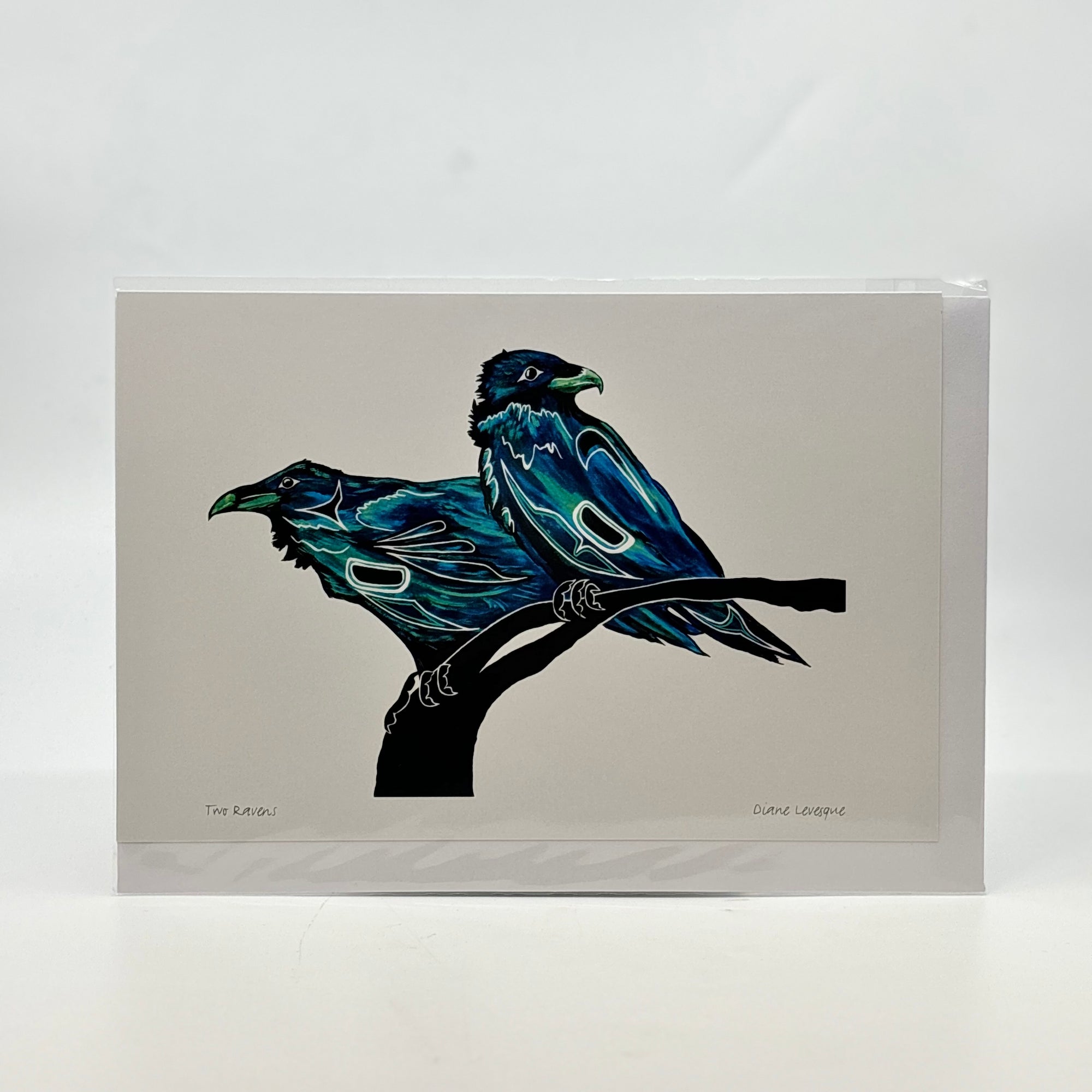 Art Card Diane Levesque Two Ravens - Canadian Art Prints Inc. - Art Card - House of Himwitsa Art Gallery