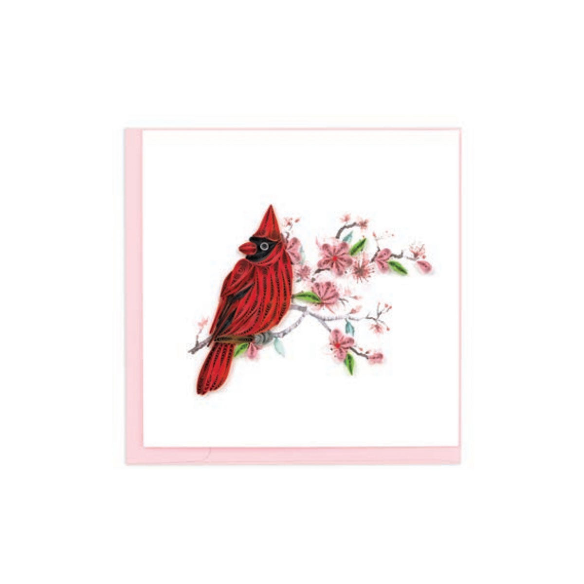 Quilling Art Card Cardinals & Cherry Blossom