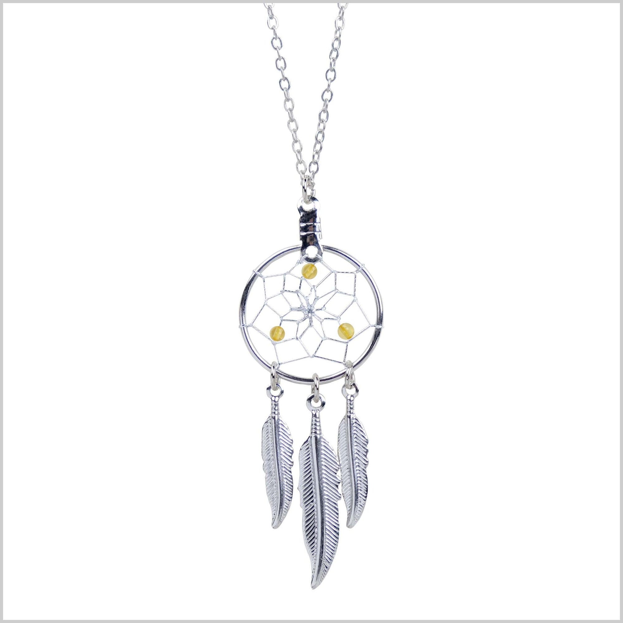 Dream Catcher Pendant Birthstone "Citrine" Jewellery -  - Silver Pendant - House of Himwitsa Art Gallery