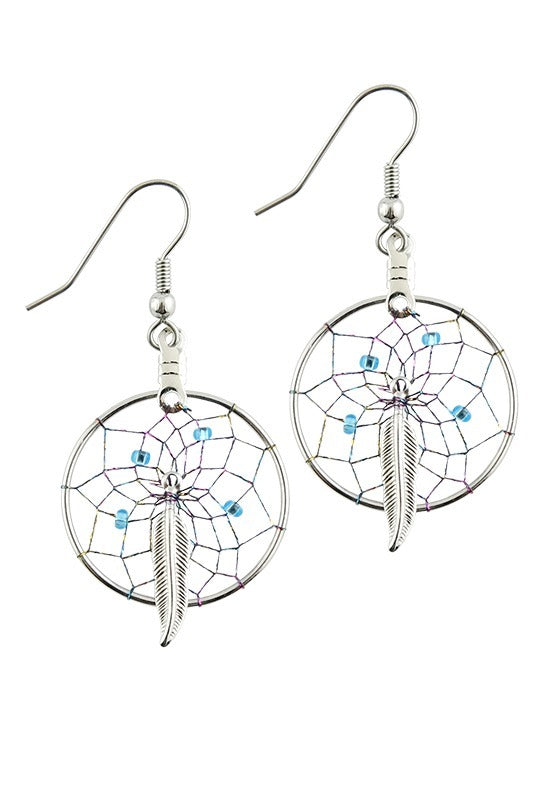 1" Metallic Dream Catcher Earrings -  - Earrings - House of Himwitsa Art Gallery