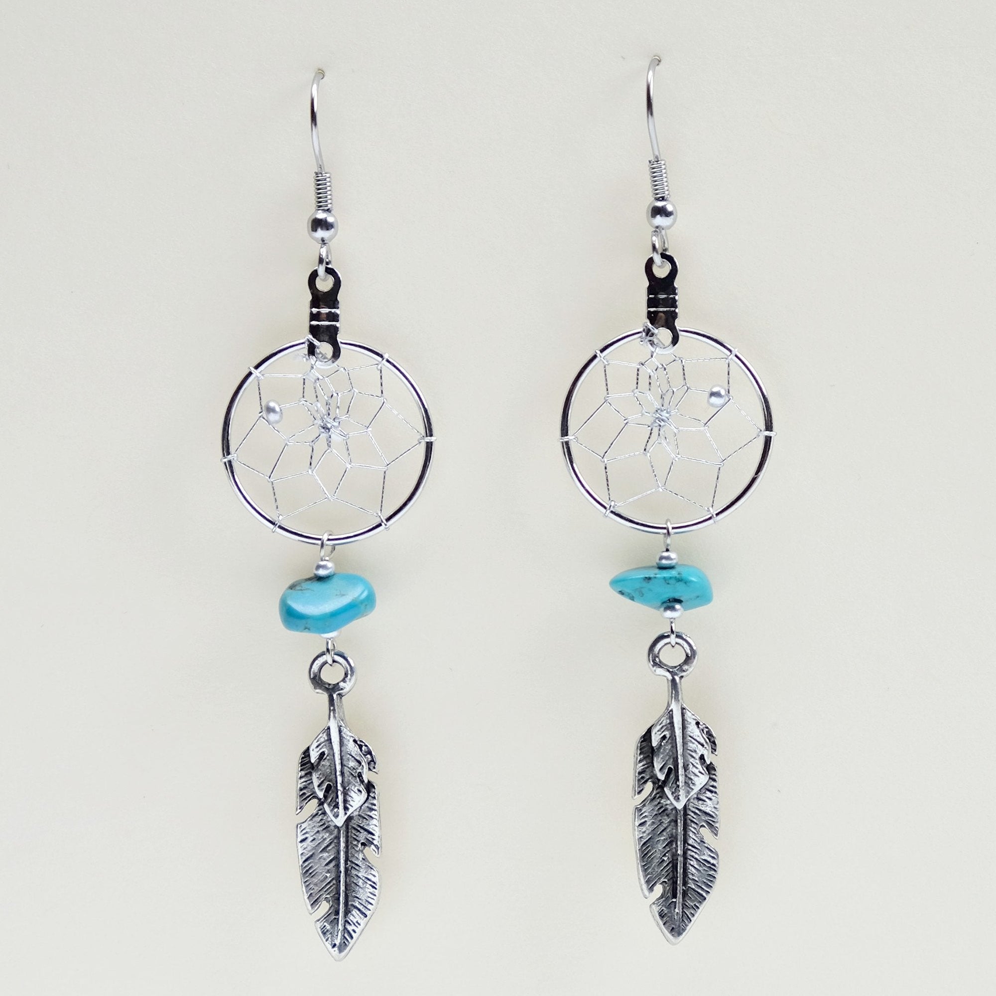Earrings Dream Catcher Jewellery with Semi-precious Stones - Earrings Dream Catcher Jewellery with Semi-precious Stones -  - House of Himwitsa Native Art Gallery and Gifts