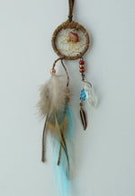 1" Magical Dream Catchers detailed with Quartz Crystal Assorted Colours - Monague Native Crafts - Dream Catcher - House of Himwitsa Art Gallery