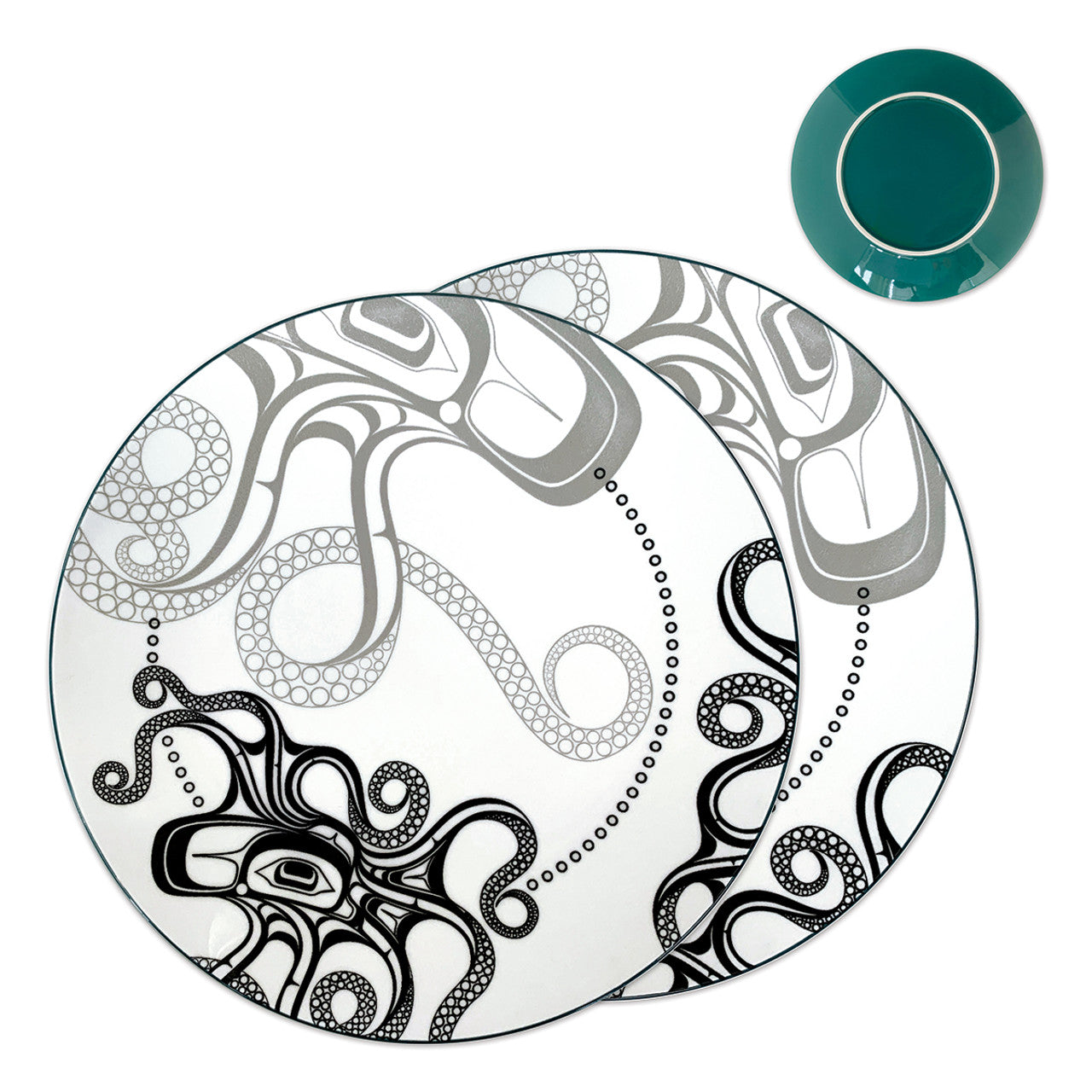 Porcelain Art Dinner Plate Octopus "Nuu"