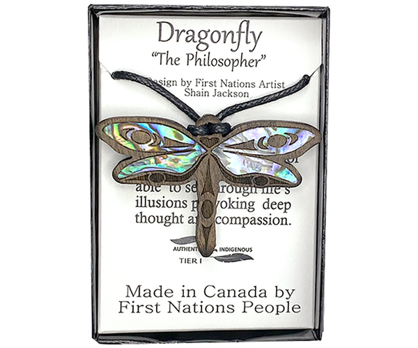WOOD PENDANTS - Dark Walnut / Dragonfly - 212WPD - House of Himwitsa Native Art Gallery and Gifts