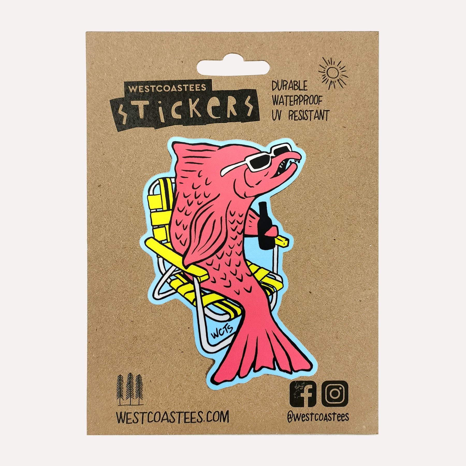 Westcoastees Ella the Salmon Sticker - Westcoastees Ella the Salmon Sticker -  - House of Himwitsa Native Art Gallery and Gifts