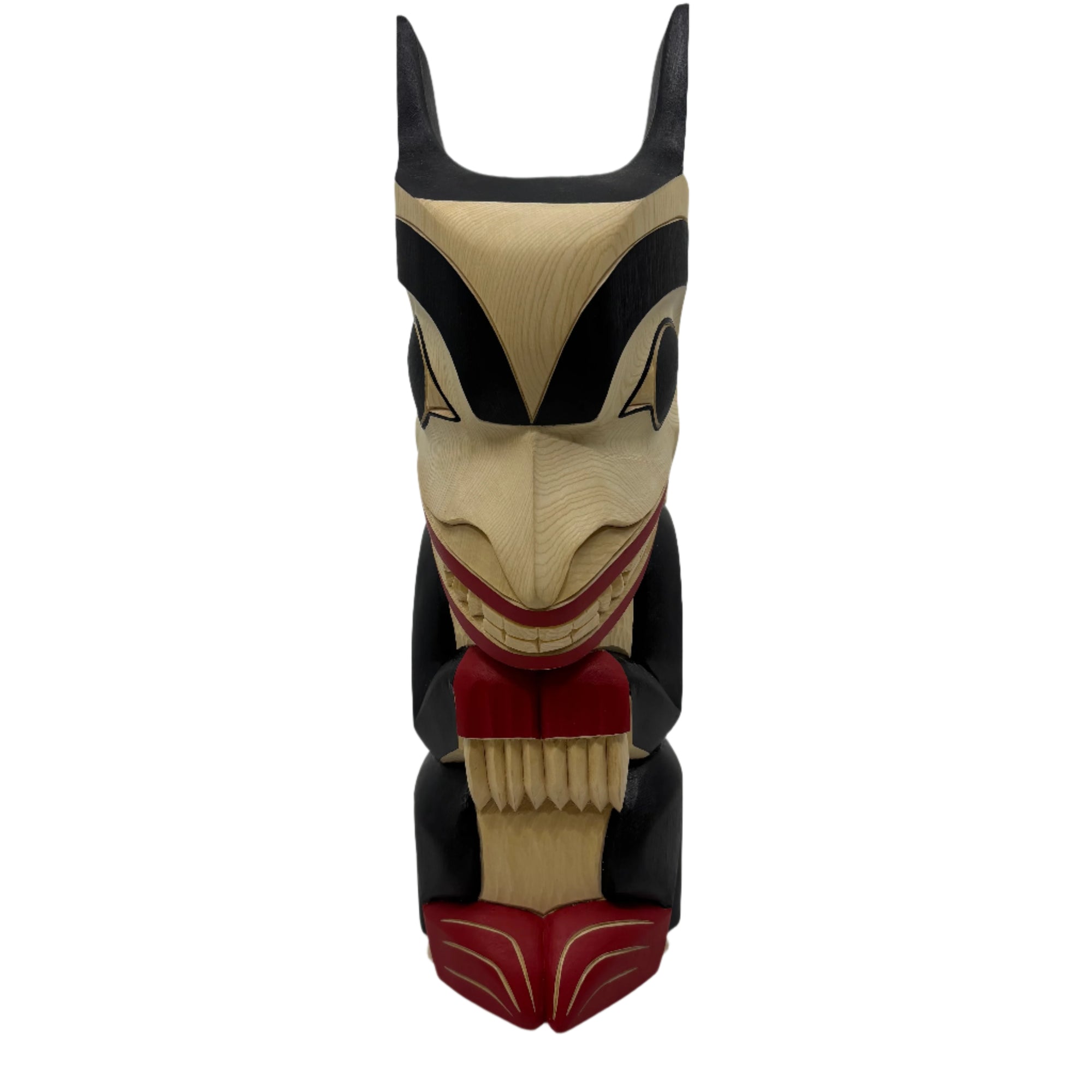 Cecilia Adams 12'' Totem Wolf -  - wood carving - House of Himwitsa Art Gallery