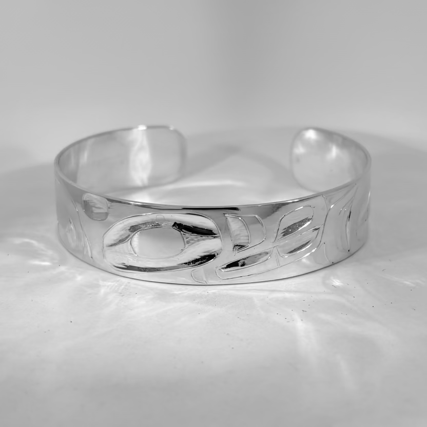 Alvin Adkins 1/2" Silver Killer Whale Bracelet