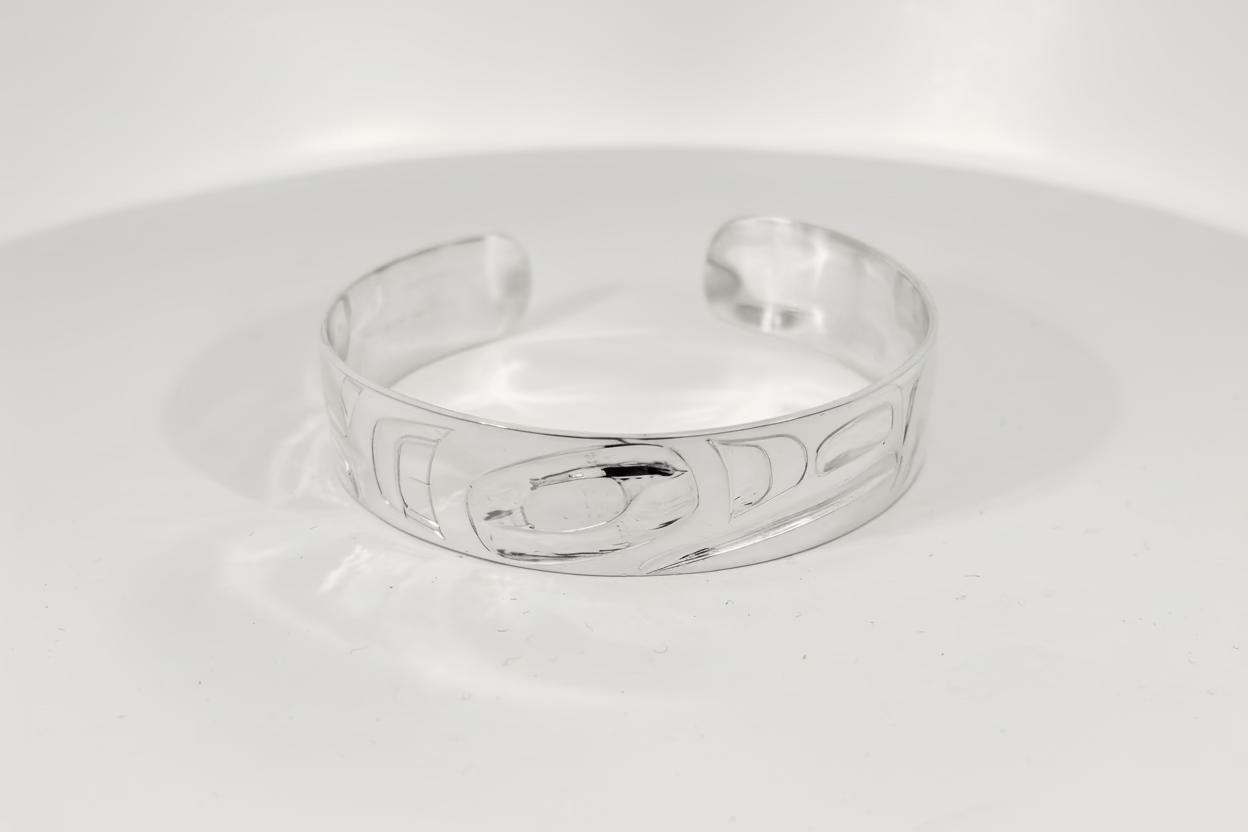 Alvin Adkins 1/2" Silver Raven Bracelet