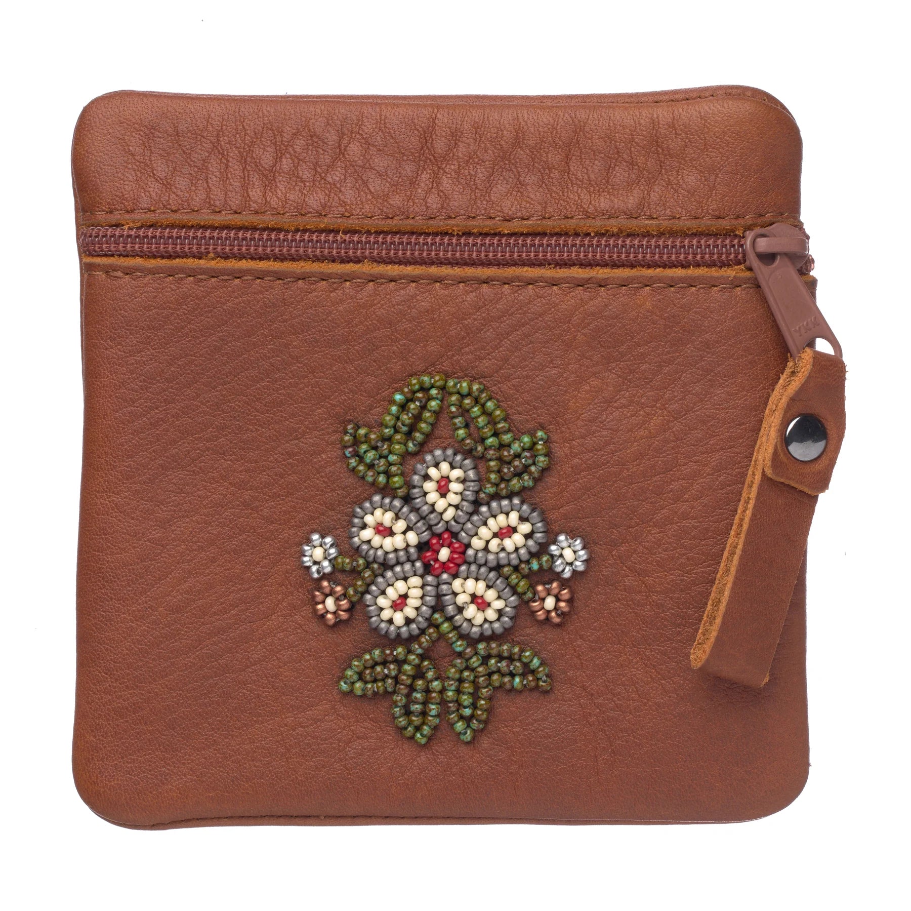 Floret Beaded Coin Purse Tabacco -  -  - House of Himwitsa Art Gallery
