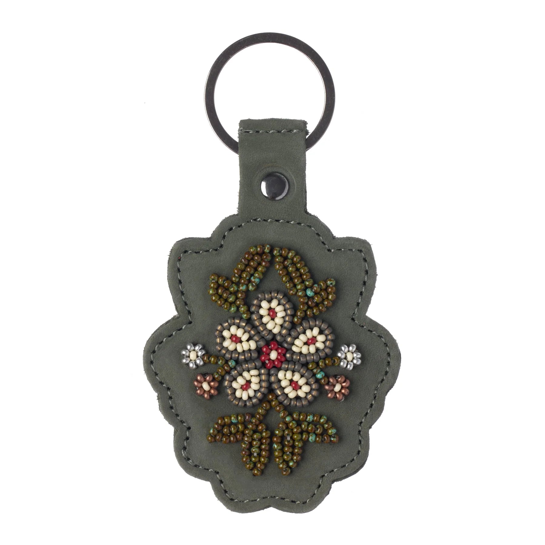 Floret Beaded Keychain Forest Green -  - keychains - House of Himwitsa Art Gallery