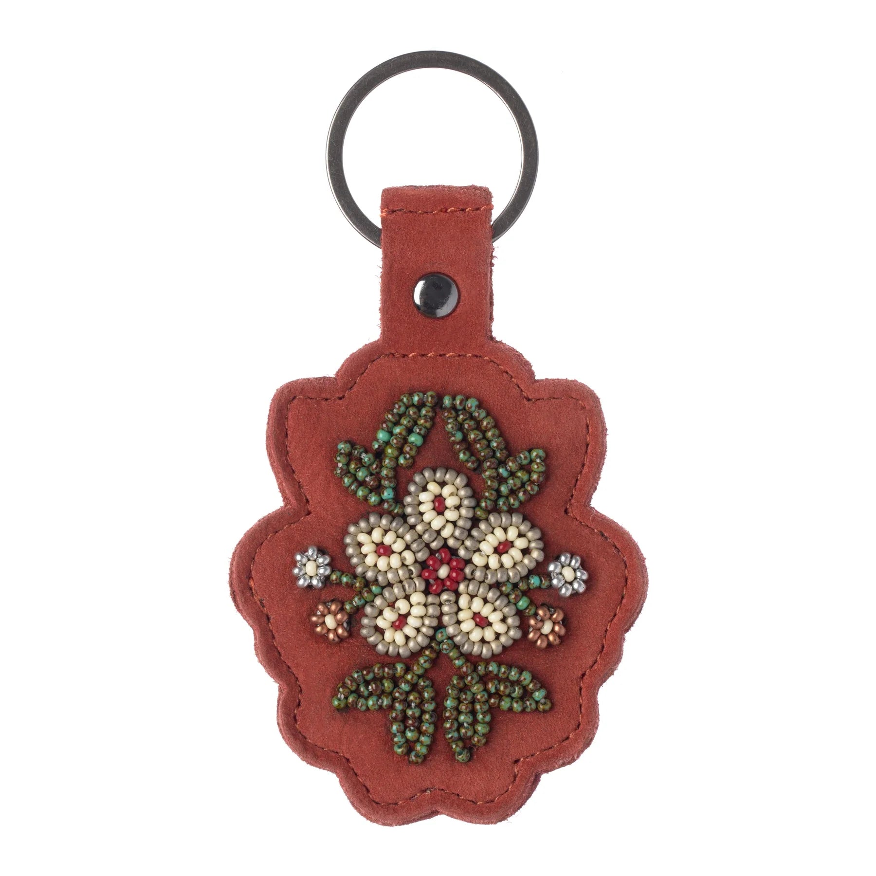 Floret Beaded Keychain Red Clay -  -  - House of Himwitsa Art Gallery