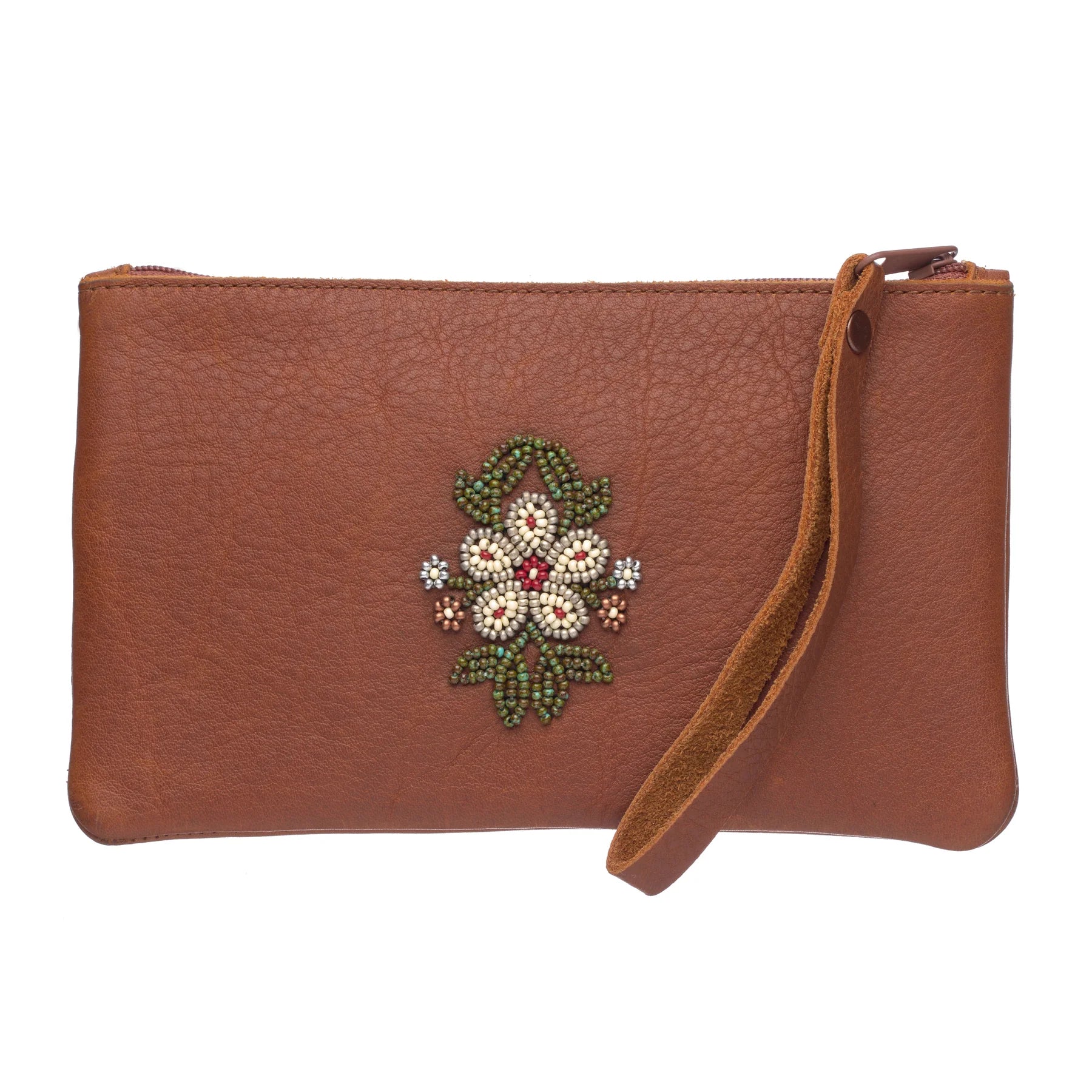 Floret Beaded Wristlet Bag Tabacco -  -  - House of Himwitsa Art Gallery