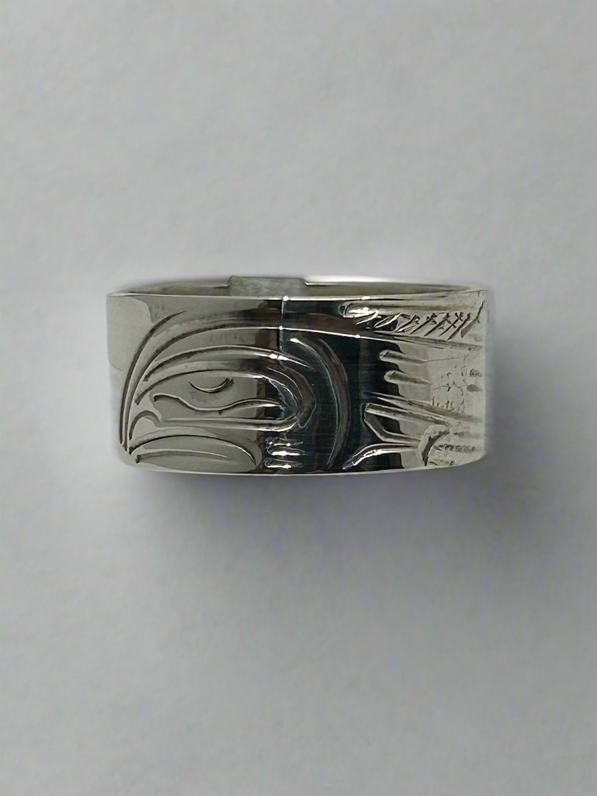 John Lancaster 5/16 Silver Ring Salmon -  - Silver Ring - House of Himwitsa Art Gallery