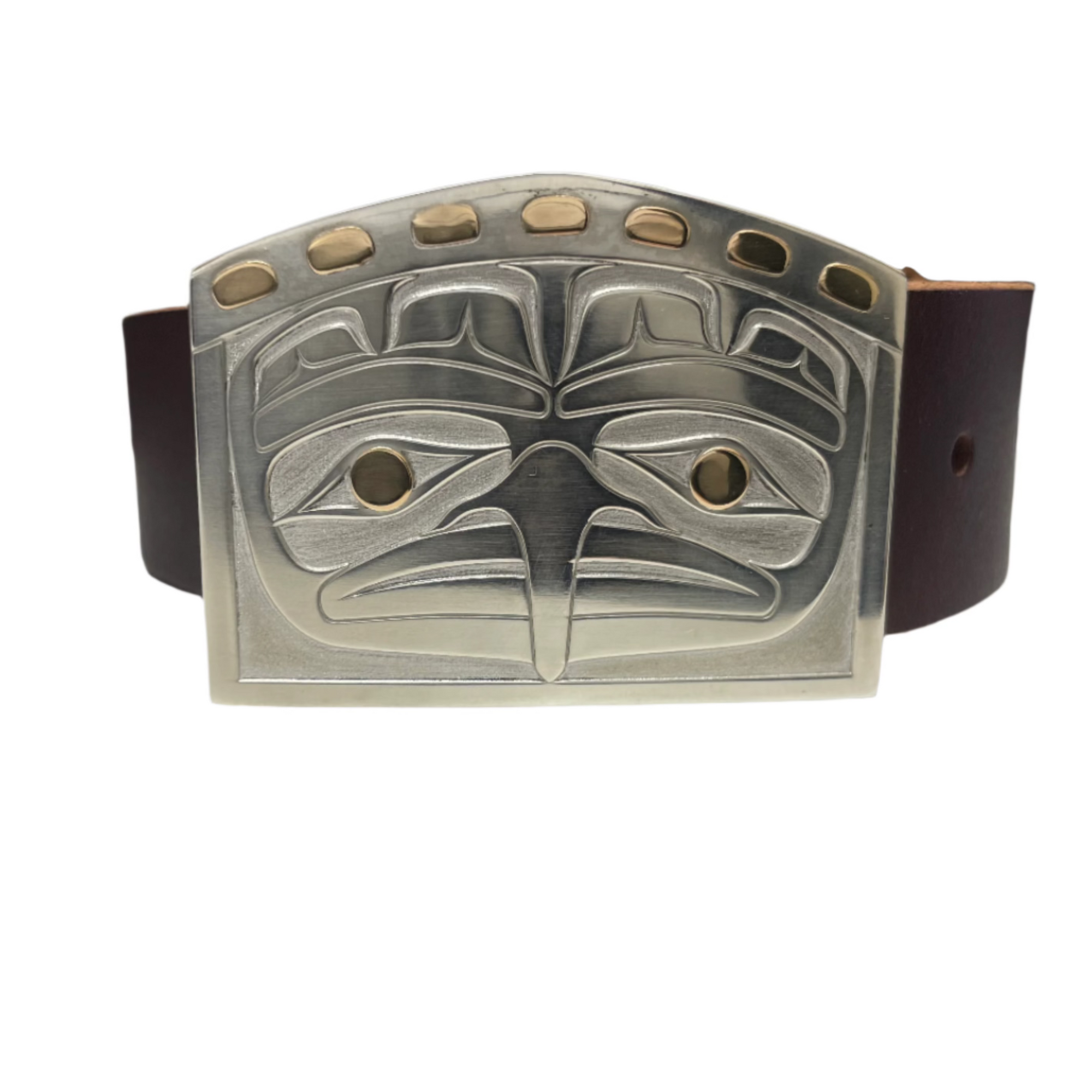Grant Pauls Silver/14k gold Belt Buckle Eagle -  - Belt buckle - House of Himwitsa Art Gallery