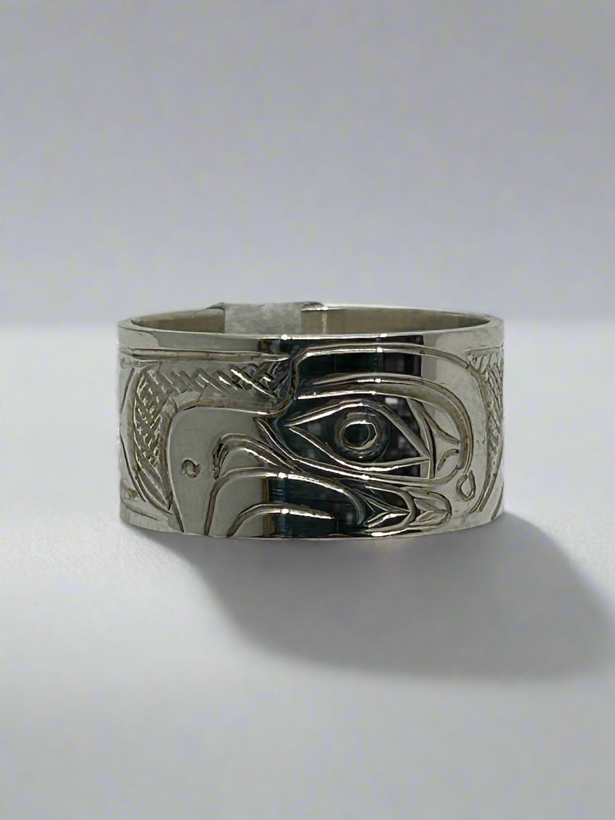 John Lancaster 3/8 Silver Ring Eagle -  - Silver Ring - House of Himwitsa Art Gallery