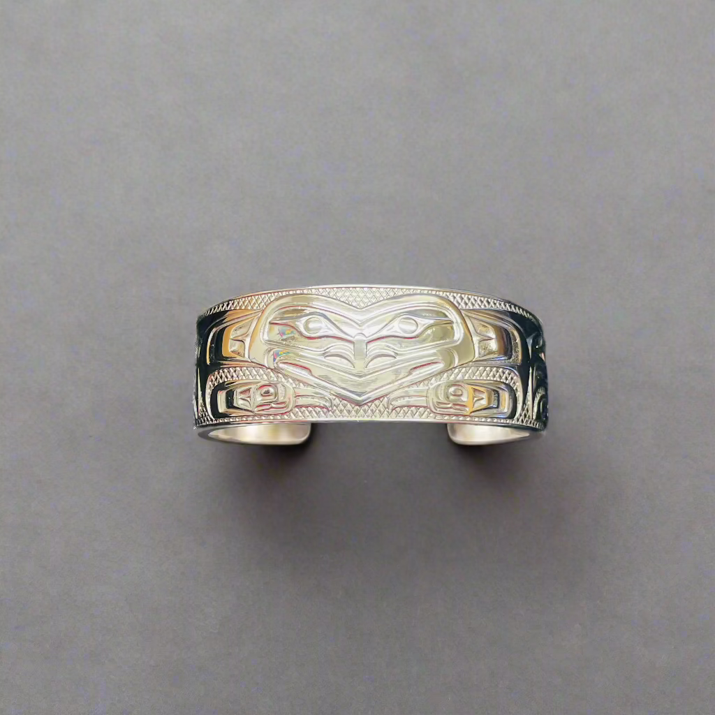 Ben Houstie 8" Silver & Pewter Bracelet Frog -  - Silver and Pewter - House of Himwitsa Art Gallery