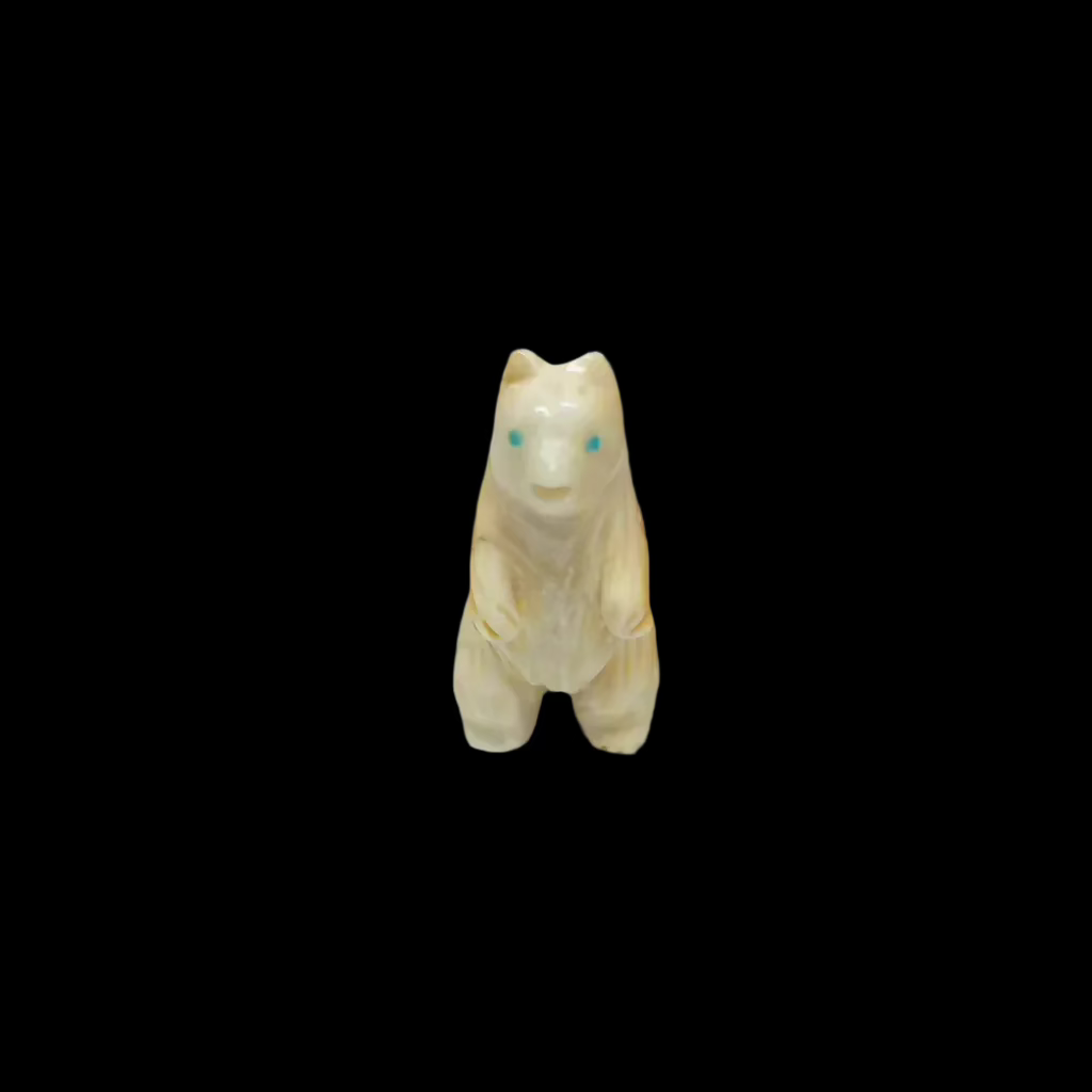 Bear carving out of Bone -  -  - House of Himwitsa Art Gallery