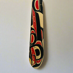 Cecilia Adams Paddle Yellow Cedar Salmon 5ft -  - Padle - House of Himwitsa Art Gallery