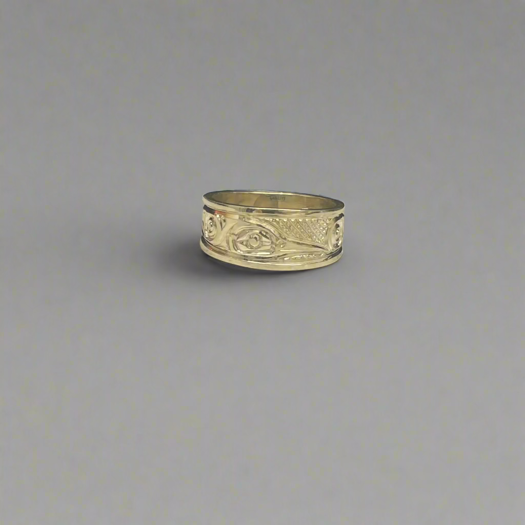 Ron Jackson Hummingbird 3/8" Silver Tapered Band Rings Size 9 -  - Jewellery - House of Himwitsa Art Gallery