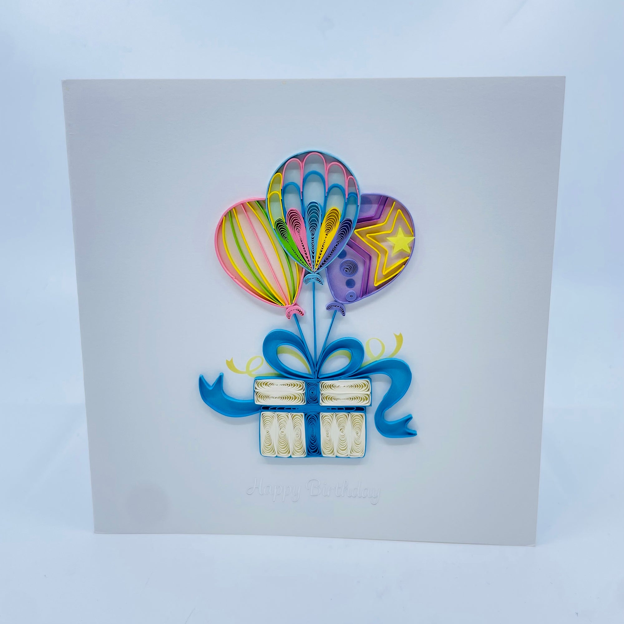 Quilling Art Card Birthday Balloon Surprise - Kalyn Imports Limited - quilling art card - House of Himwitsa Art Gallery