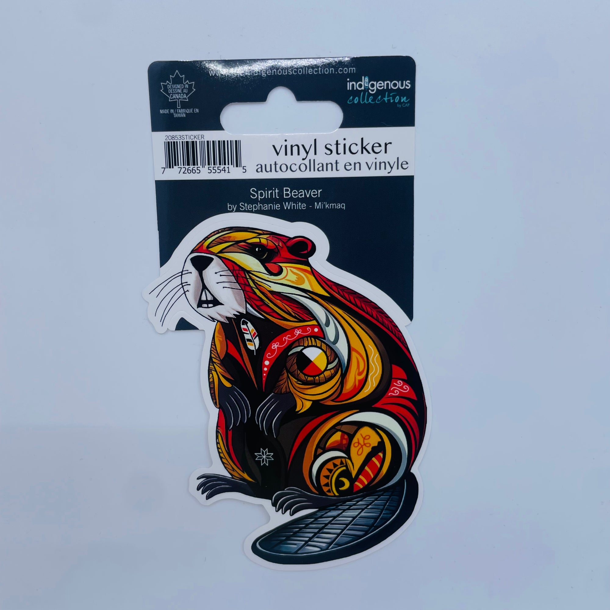 Vinyl Sticker Stephanie White Beaver -  - Vinyl Sticker - House of Himwitsa Art Gallery