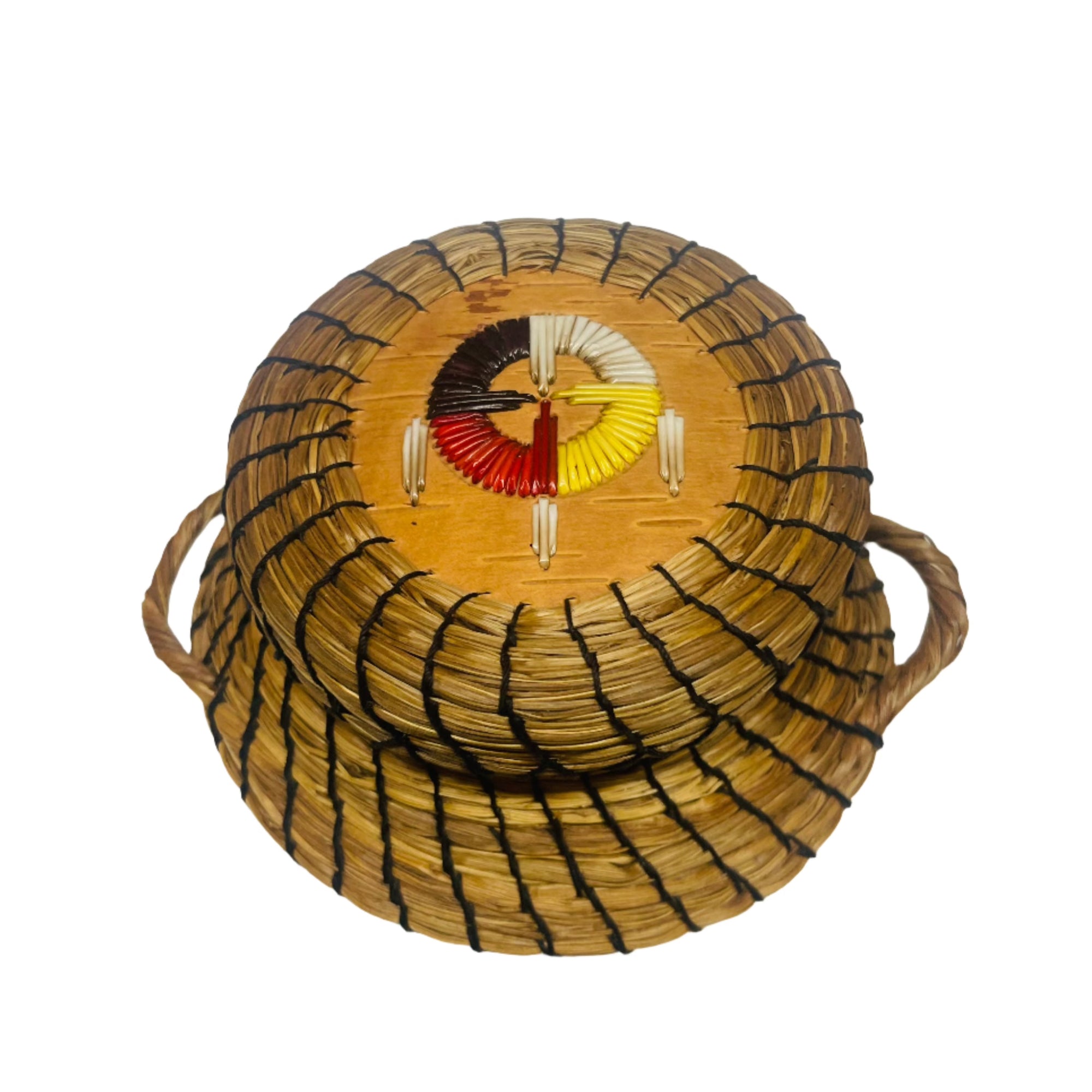 Woodlands Sweet Grass Basket With Medicine Wheel Design - Ripley Auctions -  - House of Himwitsa Art Gallery