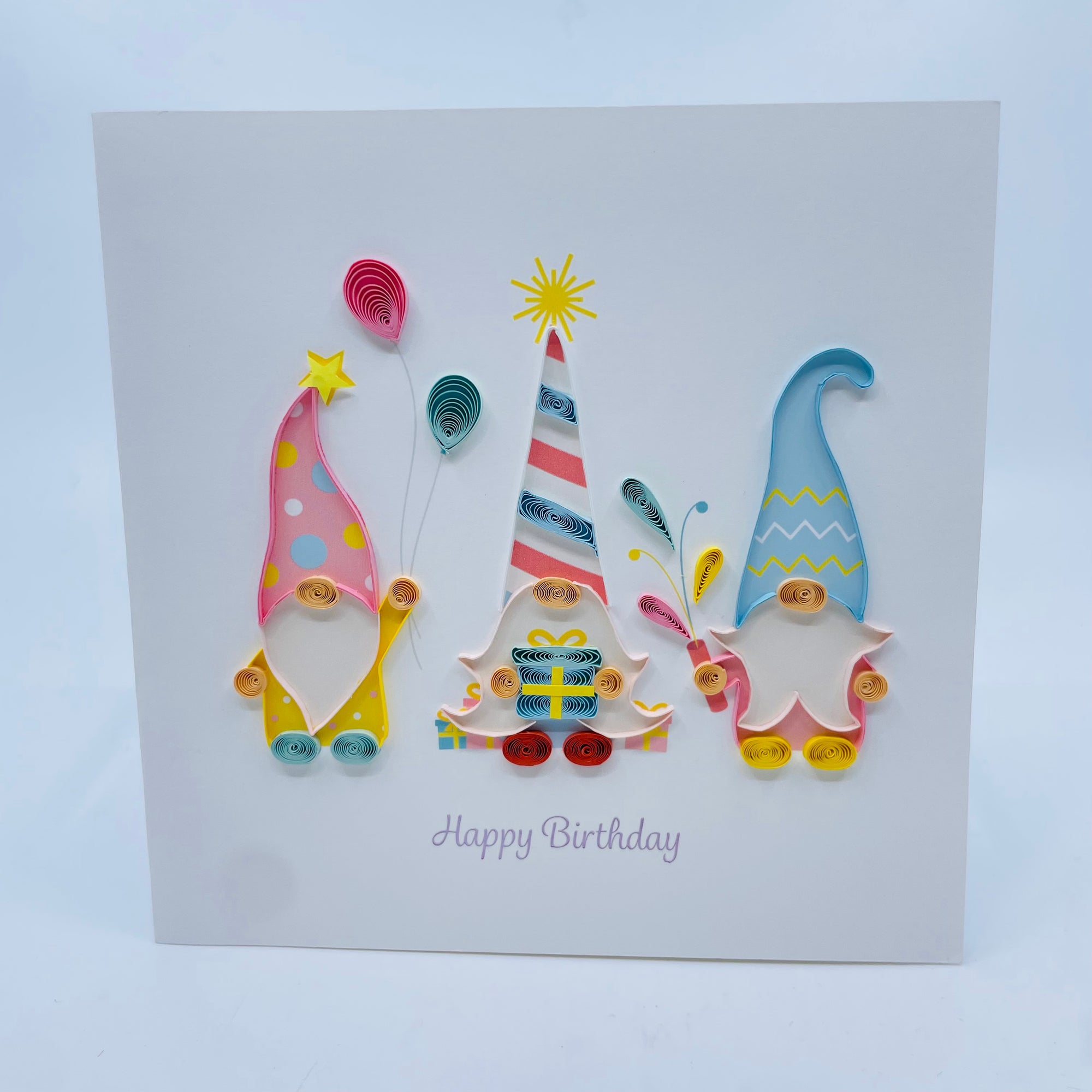 Quilling Art Card Birthday Gnomes - Kalyn Imports Limited - quilling art card - House of Himwitsa Art Gallery